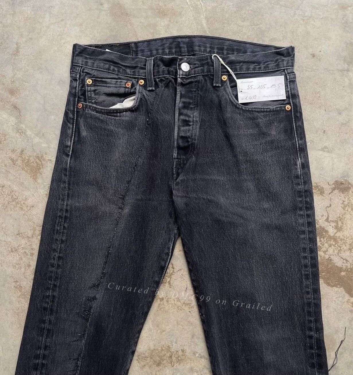 Vintage Vintage 2000s Levi's 501 Black Ripped Size US 34 / EU 50 - 2 Thumbnail