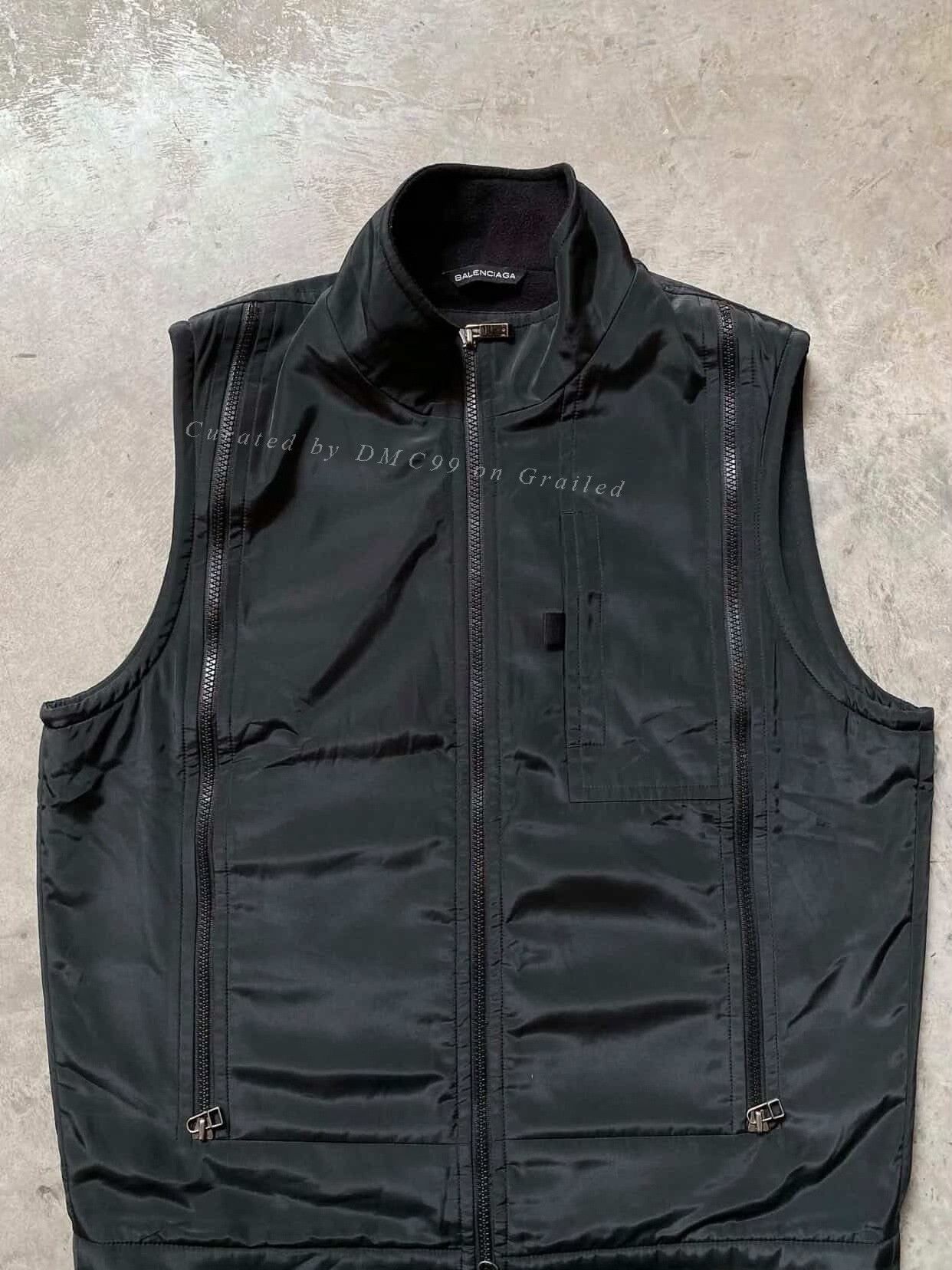 Vintage Vintage Balenciaga 1990s Tech Black Vest Size US M / EU 48-50 / 2 - 2 Thumbnail