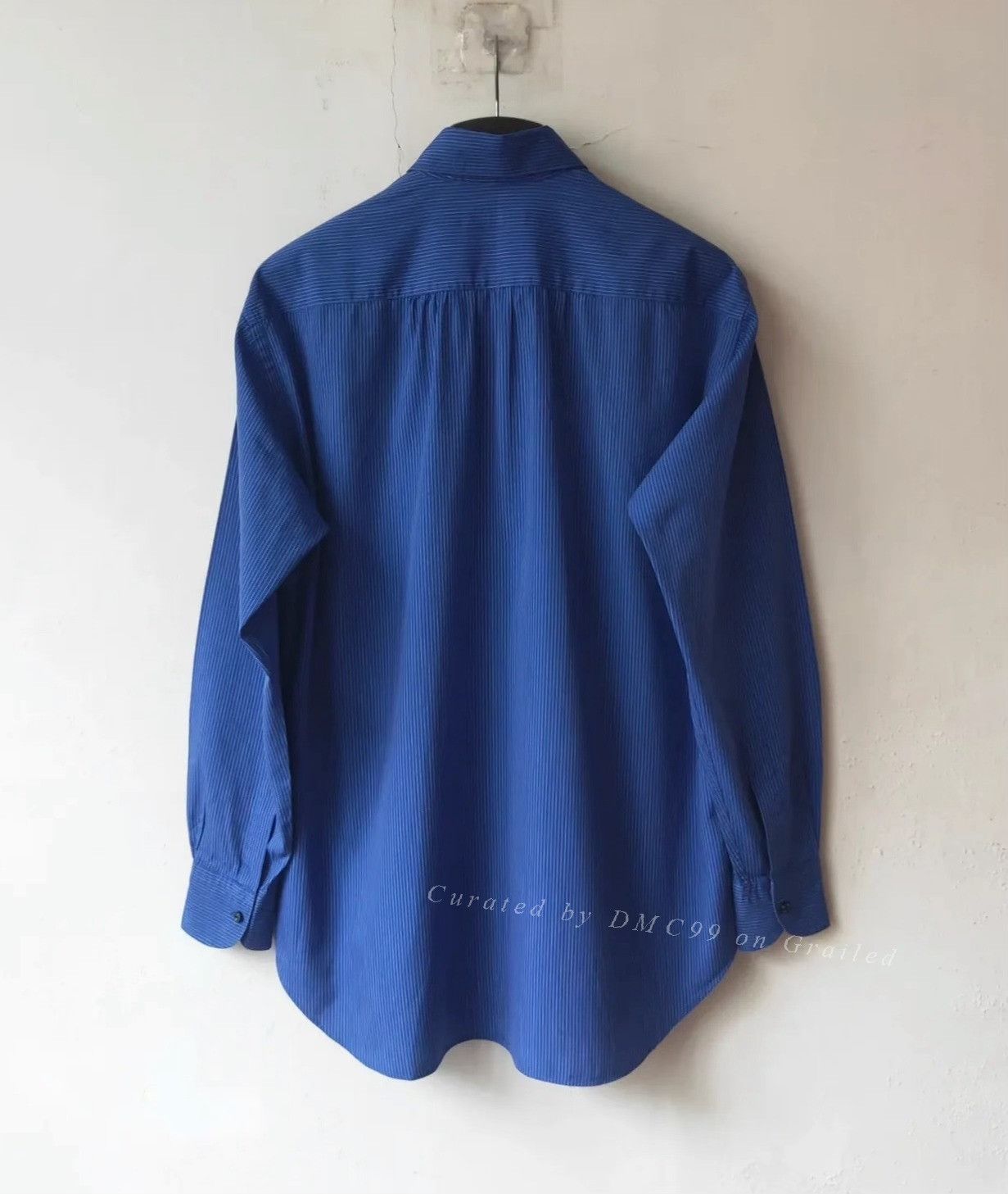 Issey Miyake Vintage Issey Miyake Men SS1999 Blue Striped Shirt Size US M / EU 48-50 / 2 - 6 Thumbnail