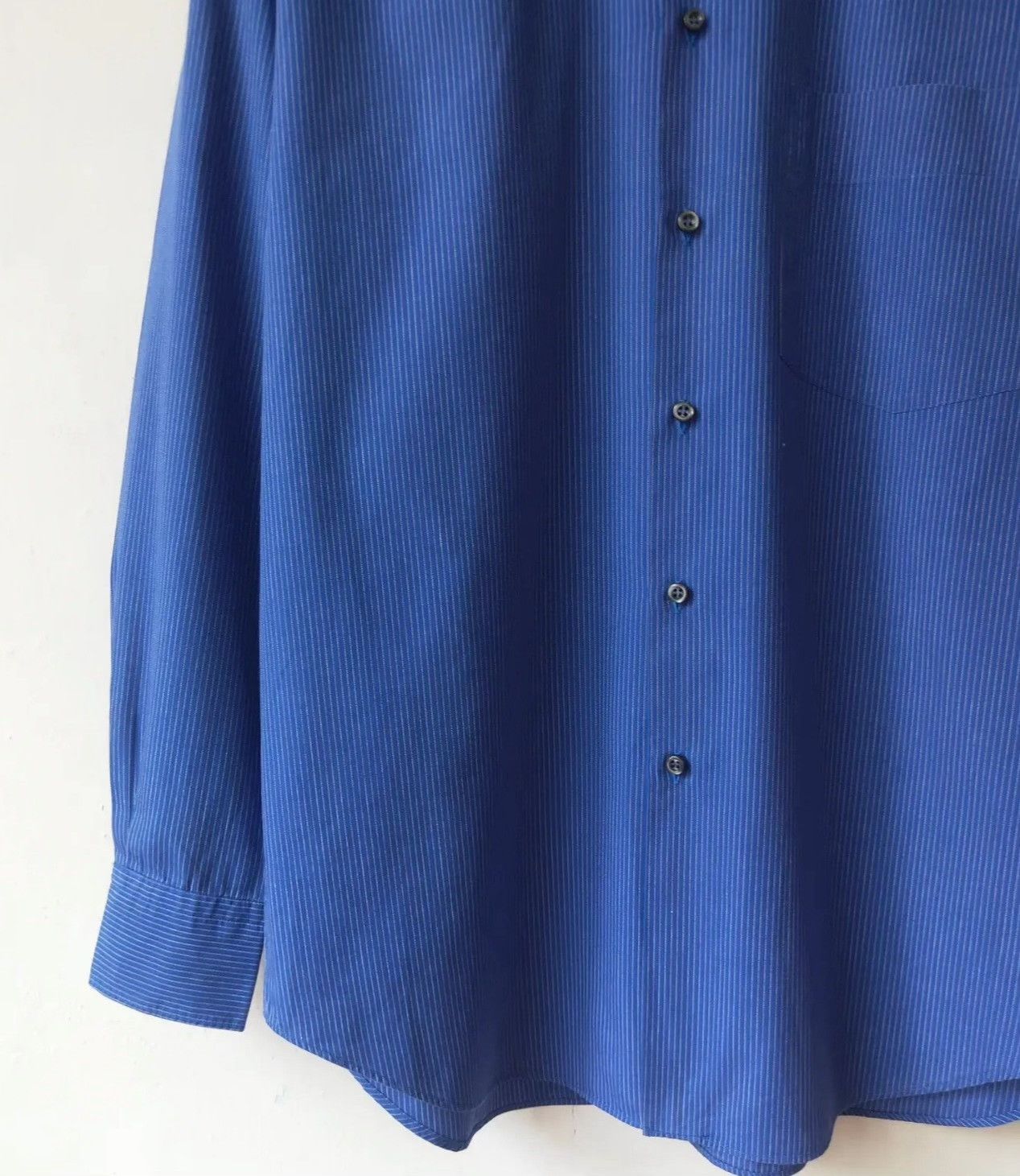 Issey Miyake Vintage Issey Miyake Men SS1999 Blue Striped Shirt Size US M / EU 48-50 / 2 - 4 Thumbnail