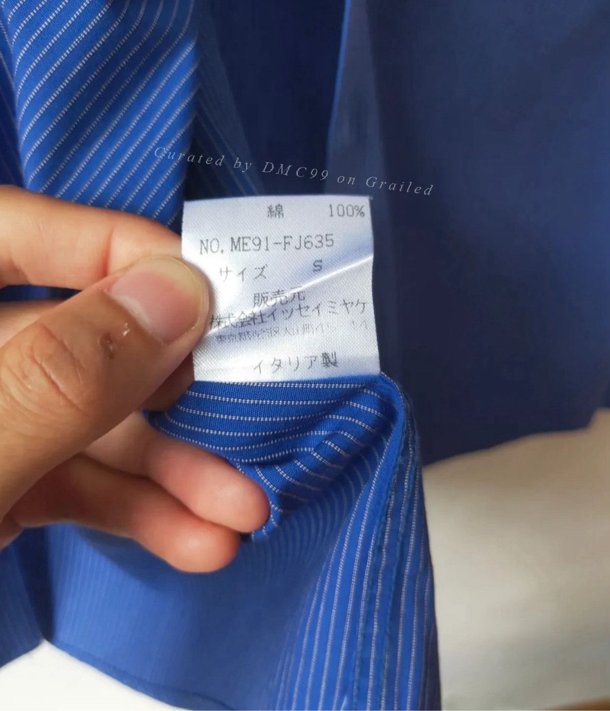 Issey Miyake Vintage Issey Miyake Men SS1999 Blue Striped Shirt Size US M / EU 48-50 / 2 - 9 Thumbnail