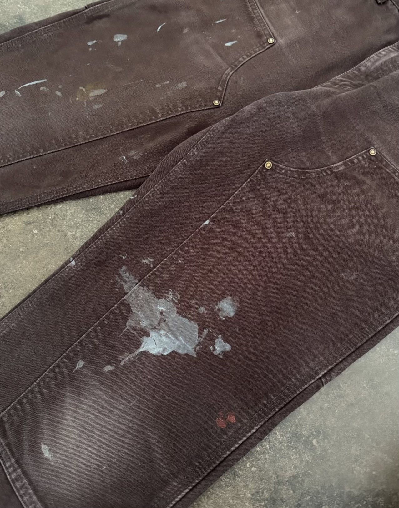 Carhartt Vintage Carhartt Faded Paint Splattered B136 Double Knee Pants Size US 32 / EU 48 - 2 Thumbnail