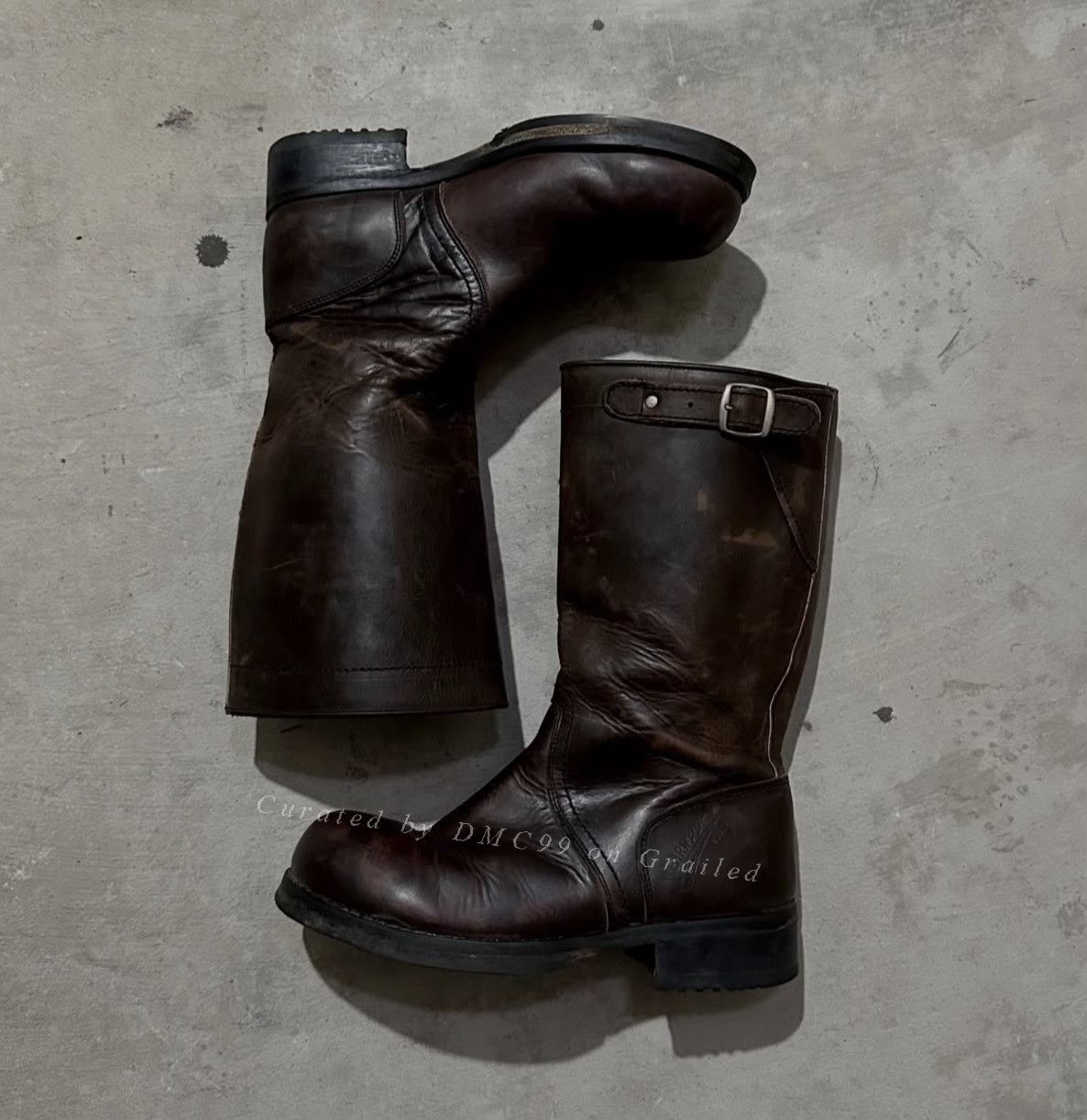 Vintage 1990s True Vintage Wehrmacht Leather Boots Size US 8.5 / EU 41-42 - 6 Thumbnail