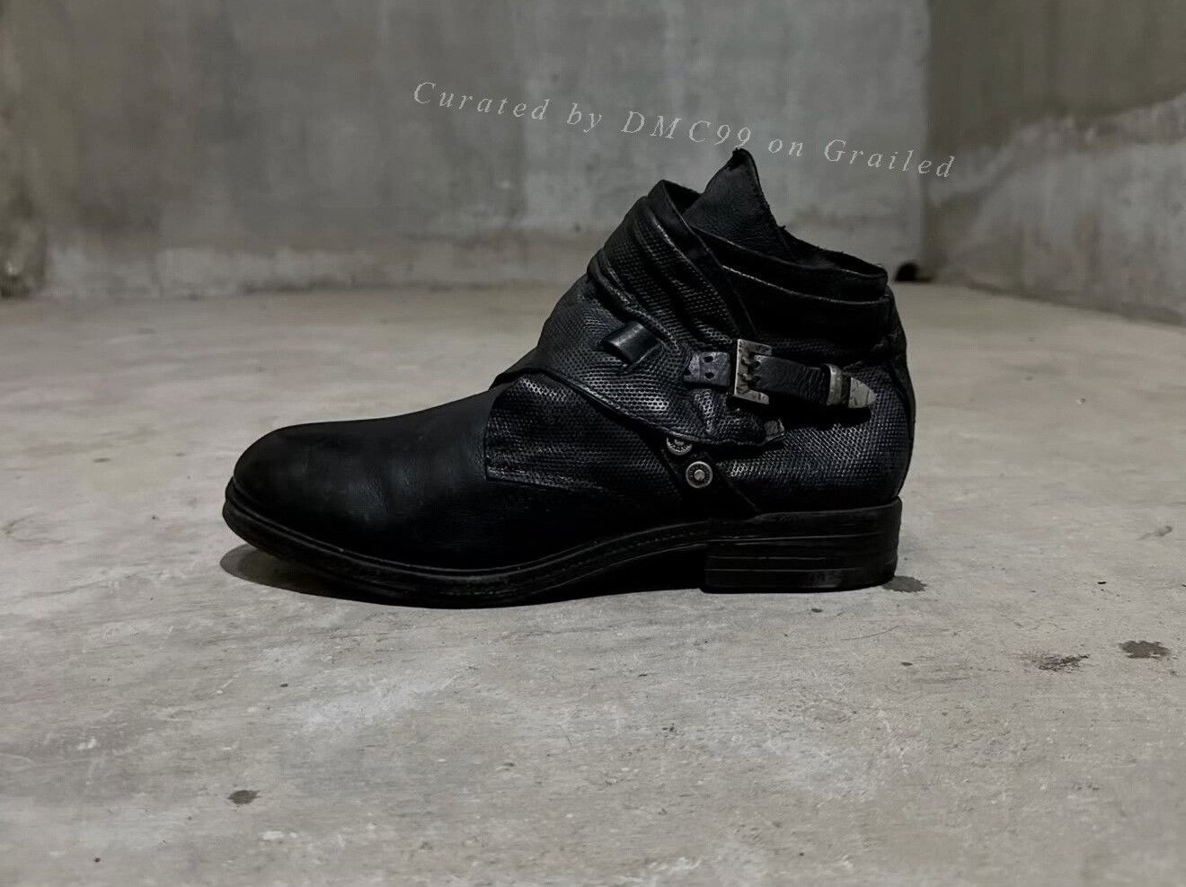 Vintage Vintage A.S.98 Black Embossed Leather Ankle Boots Size US 9 / EU 42 - 6 Thumbnail