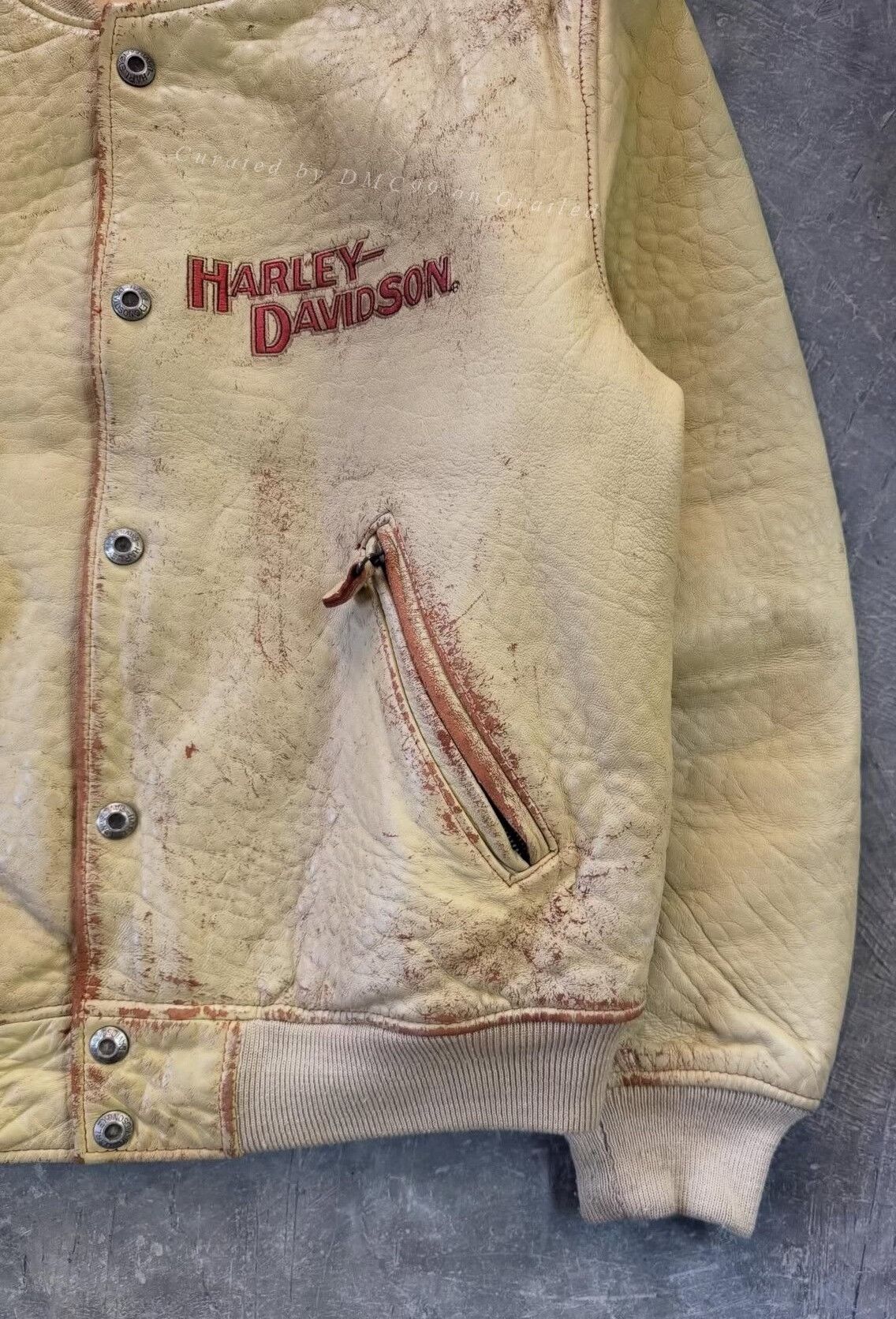 Harley Davidson Vintage 90s-00s Harley-Davidson Distressed Leather Jacket Size US M / EU 48-50 / 2 - 4 Thumbnail