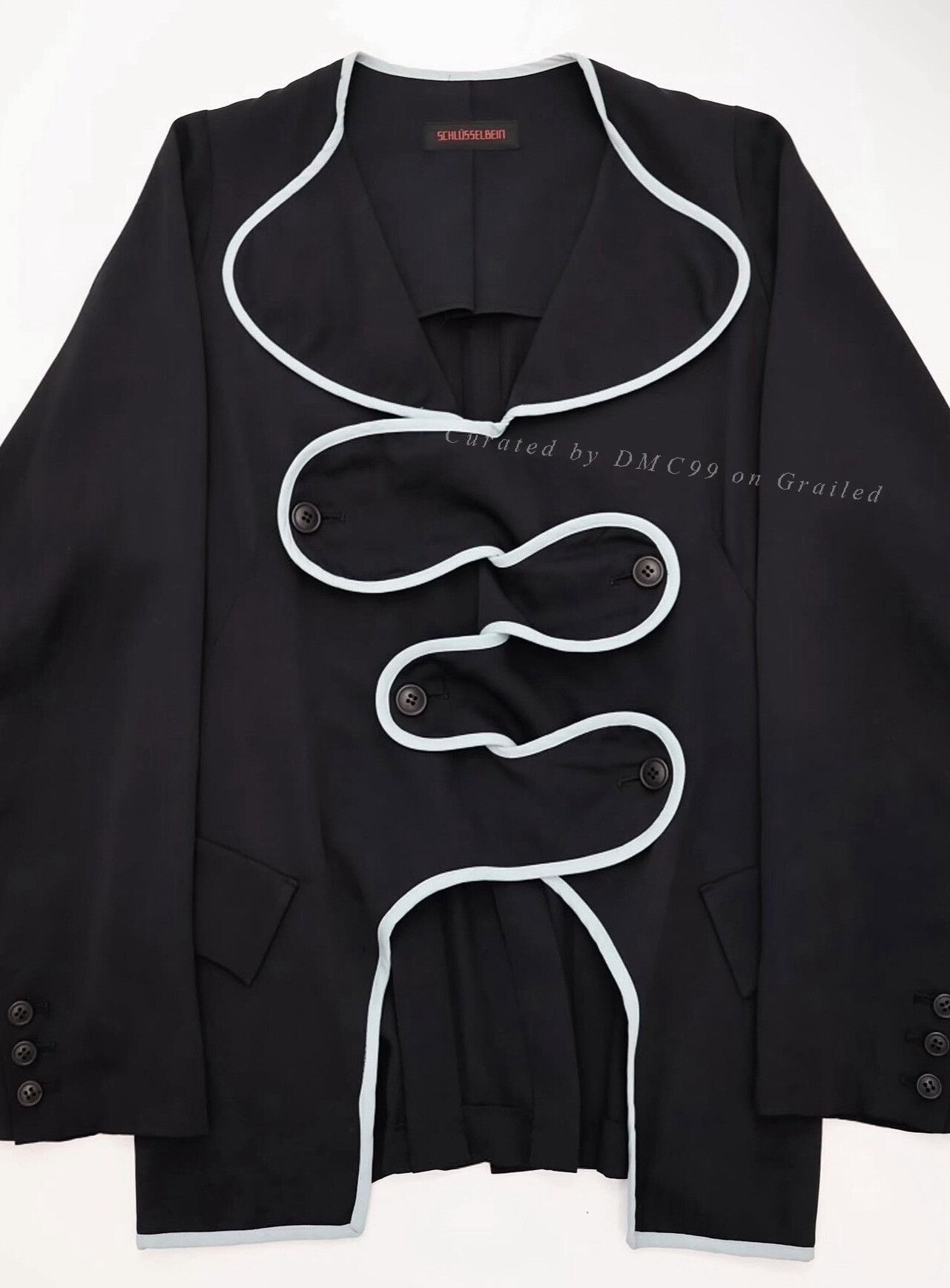 Yohji Yamamoto Vintage 1990s Yohji Schlusselbein Rayon Jacket Size US M / EU 48-50 / 2 - 2 Thumbnail