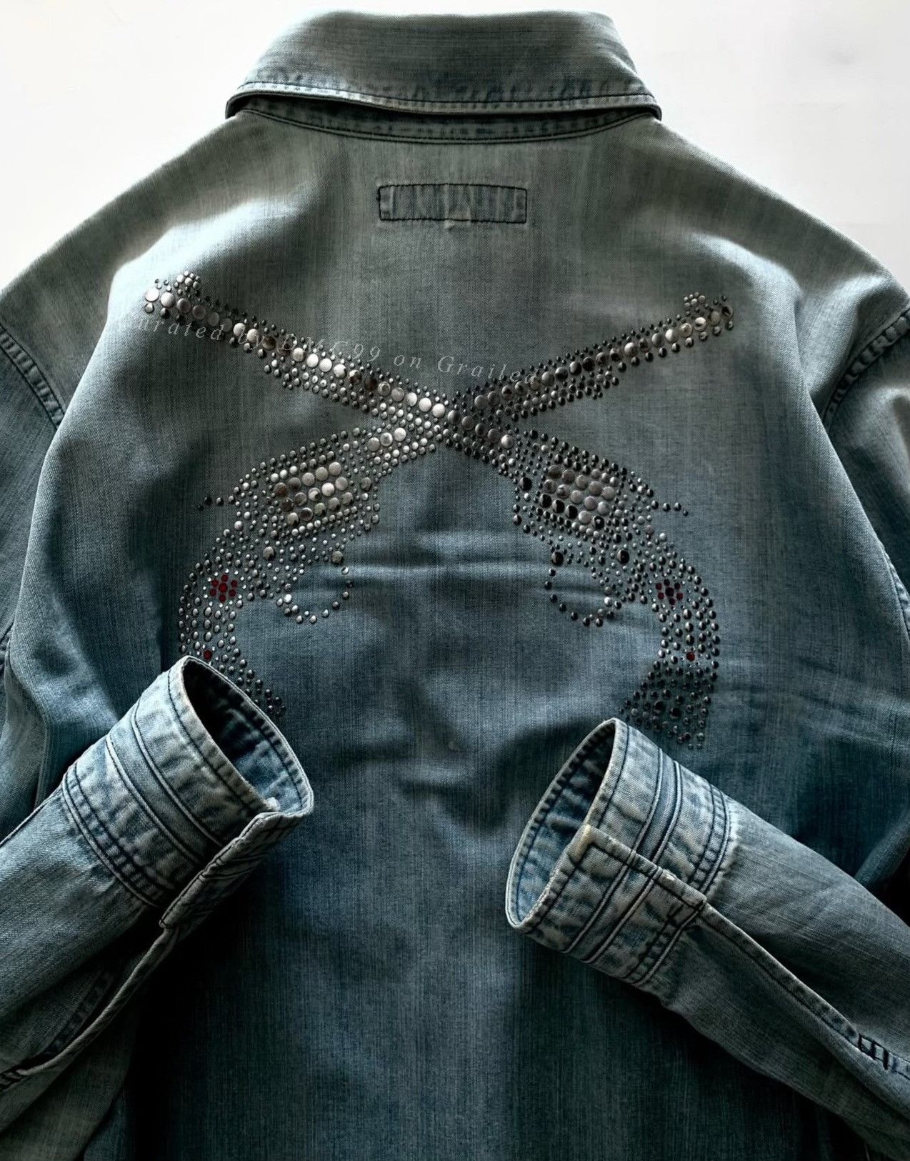 Vintage 2010s ROARGUNS Washed Denim Shirt Jacket Size US M / EU 48-50 / 2 - 3 Thumbnail