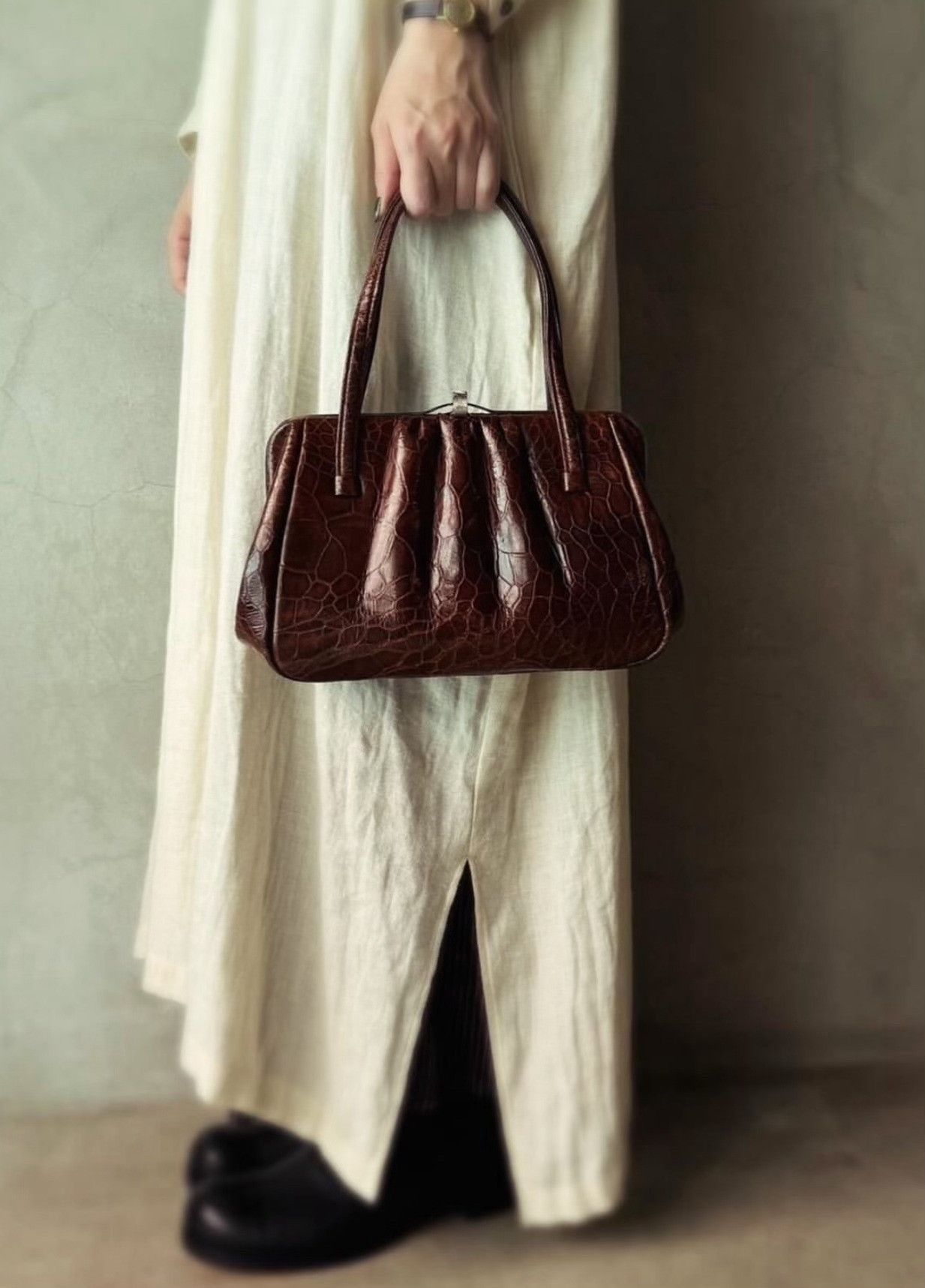 Vintage Vintage 1960s Dark Brown Leather Framebag Size ONE SIZE - 6 Thumbnail