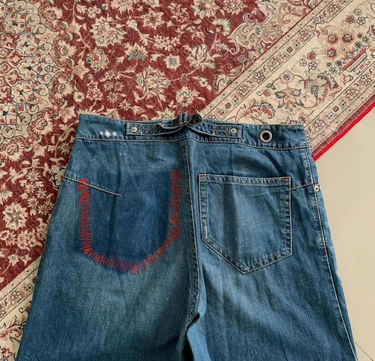 Vintage Vintage A6 2000s Engineered Buckle Back Jeans Size US 34 / EU 50 - 8 Thumbnail