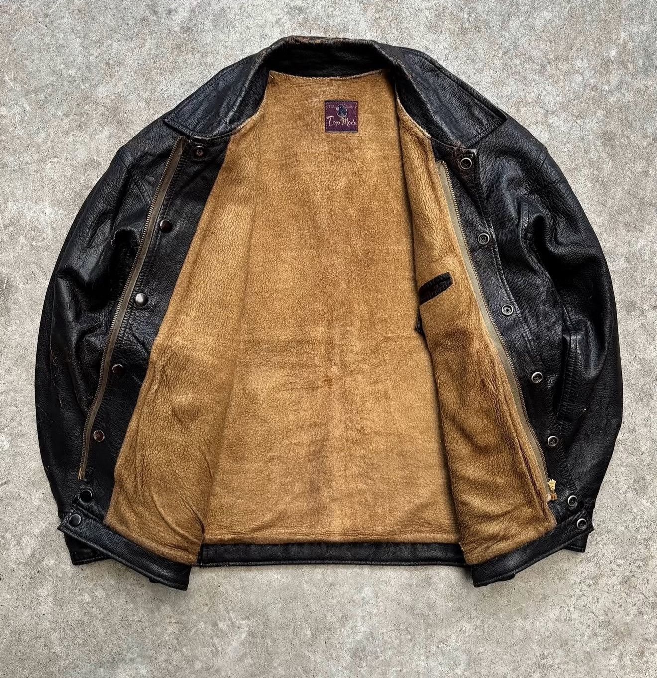 Vintage 1950s True Vintage TOP MODE Leather Jacket Size US M / EU 48-50 / 2 - 6 Thumbnail