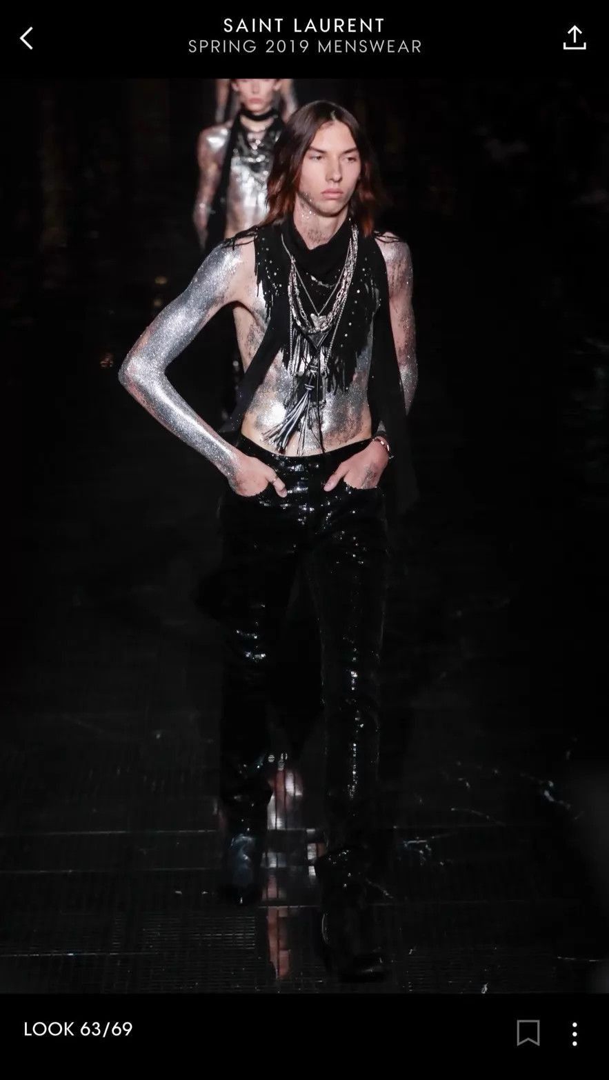 Saint Laurent Paris Black Sequin Jeans in Size 32 Size US 32 / EU 48 - 7 Thumbnail