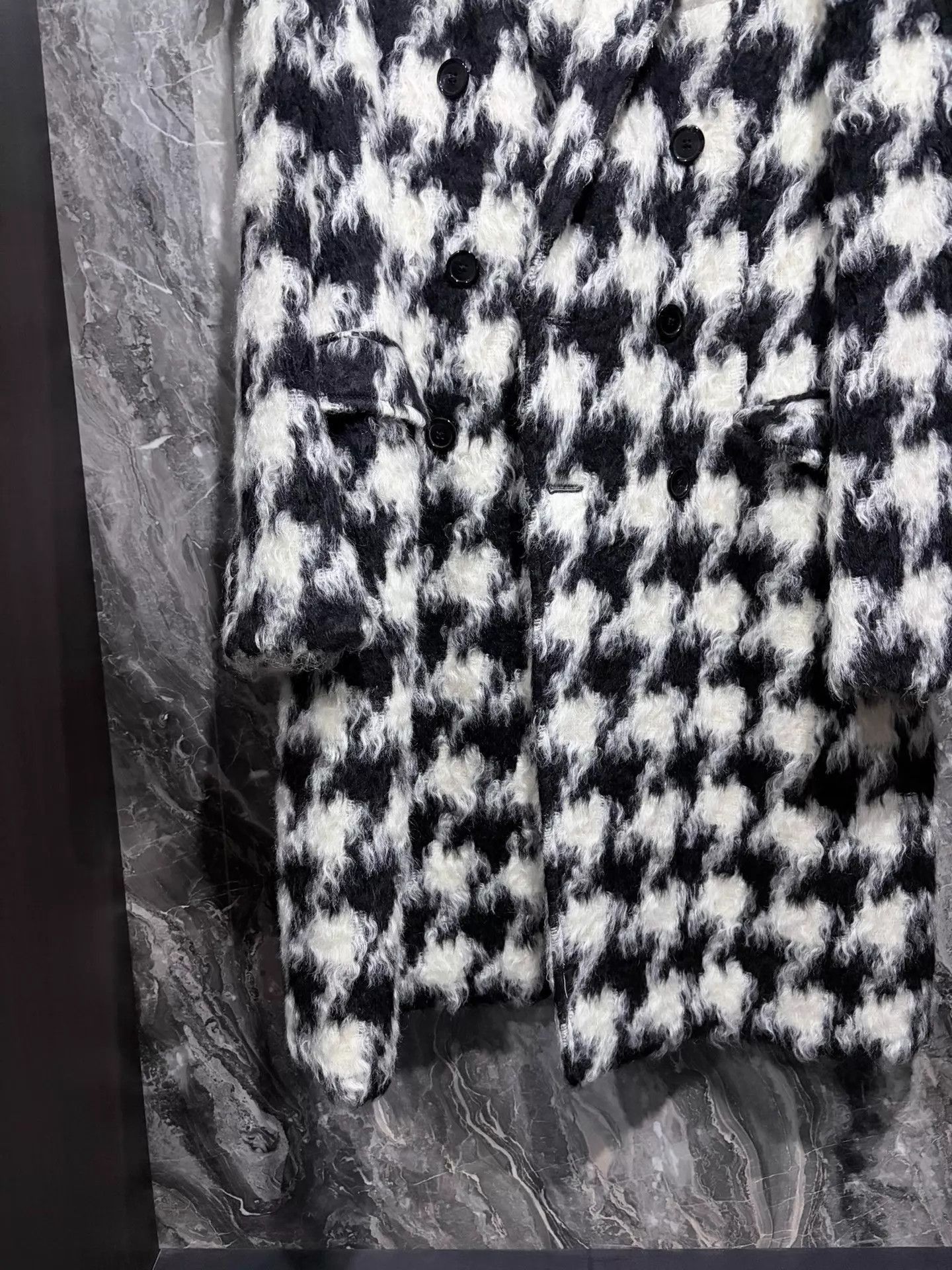 Saint Laurent Paris Multi-Colored Houndstooth Overcoat Size US L / EU 52-54 / 3 - 4 Thumbnail