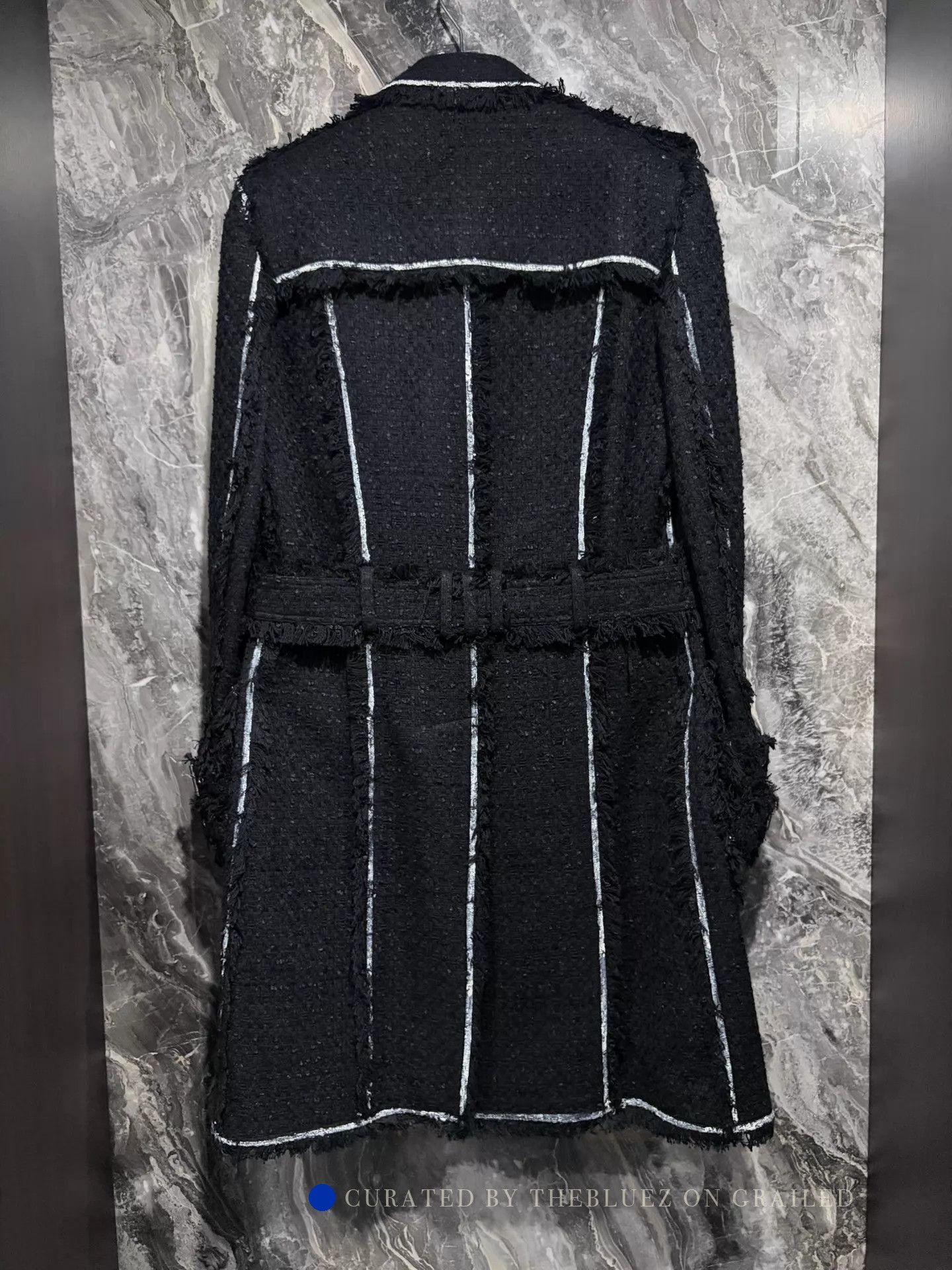 Balmain Black & White Line Coat - Size M Size US M / EU 48-50 / 2 - 2 Thumbnail