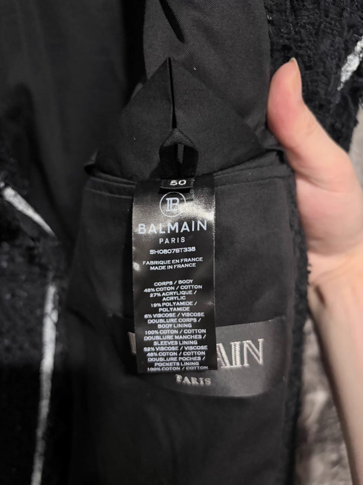 Balmain Black & White Line Coat - Size M Size US M / EU 48-50 / 2 - 7 Thumbnail