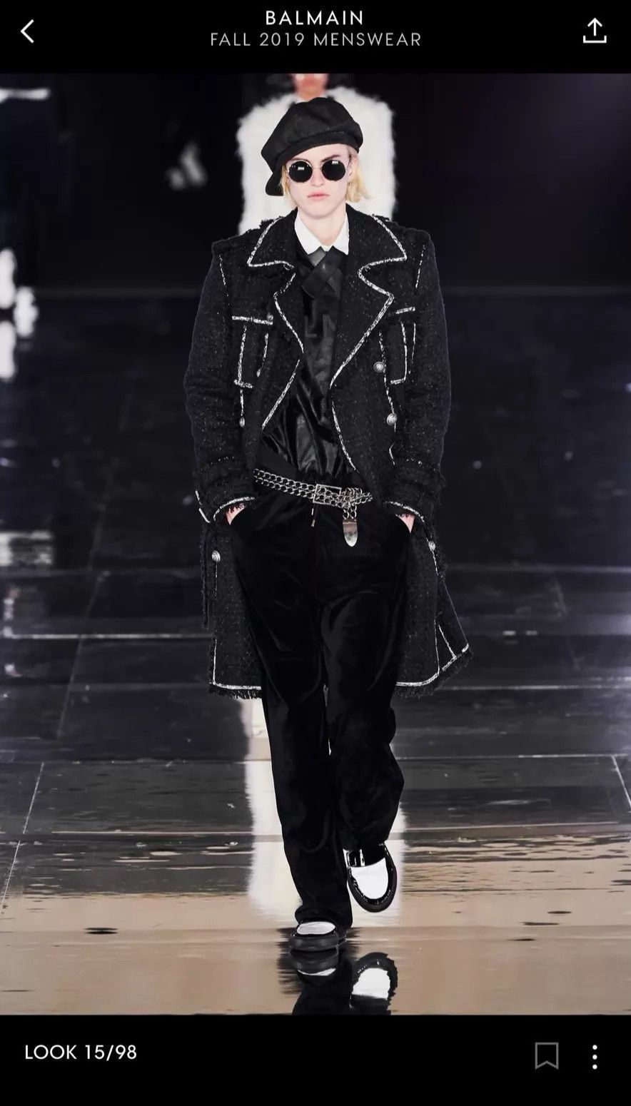 Balmain Black & White Line Coat - Size M Size US M / EU 48-50 / 2 - 8 Thumbnail