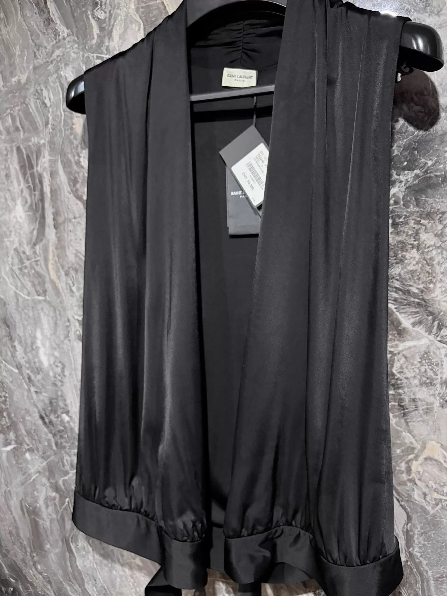 Saint Laurent Paris Satin Tie Vest in Black Size US S / EU 44-46 / 1 - 3 Thumbnail