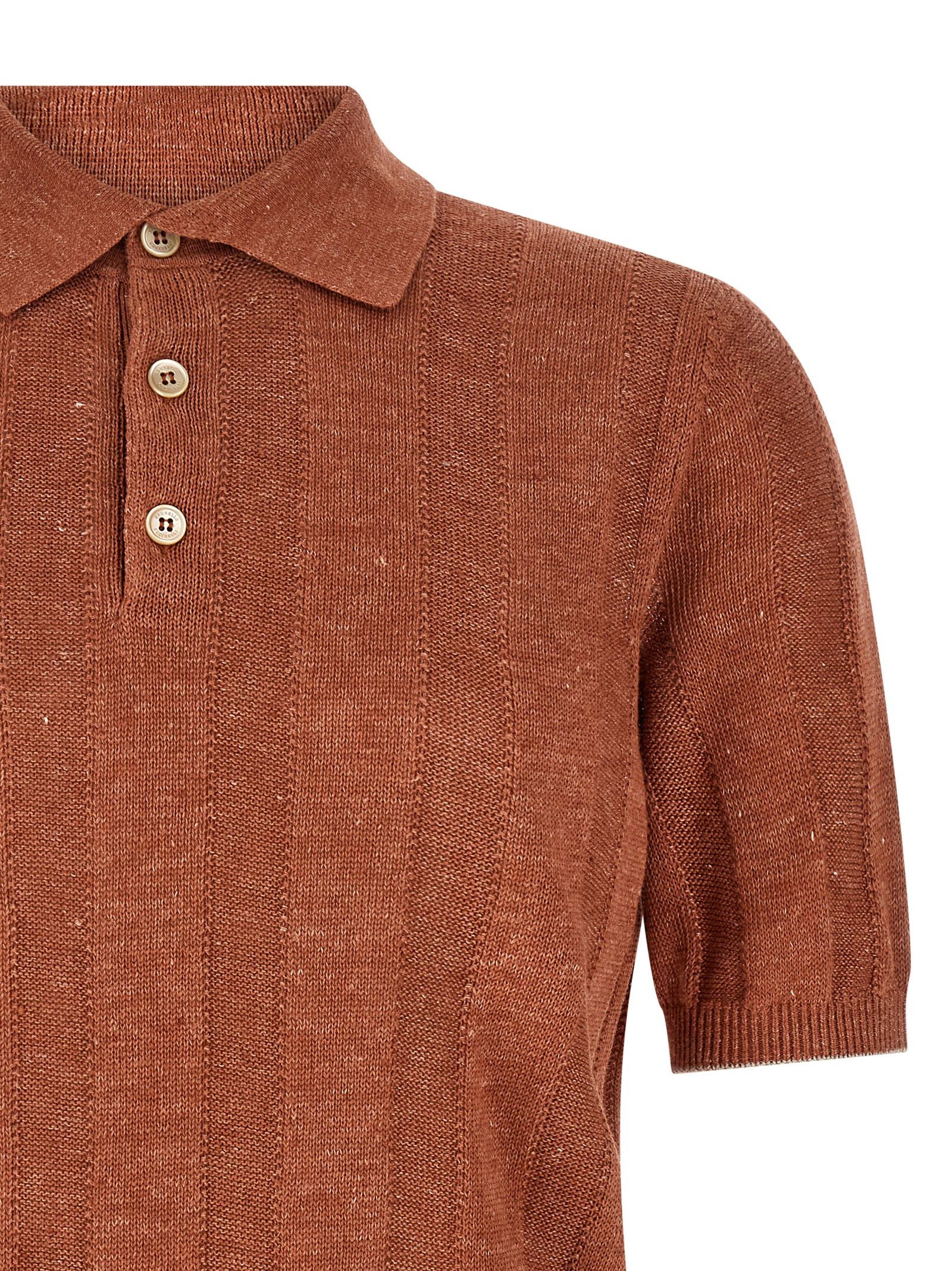 Brunello Cucinelli Wide ribbed polo shirt Size US XL / EU 56 / 4 - 3 Thumbnail
