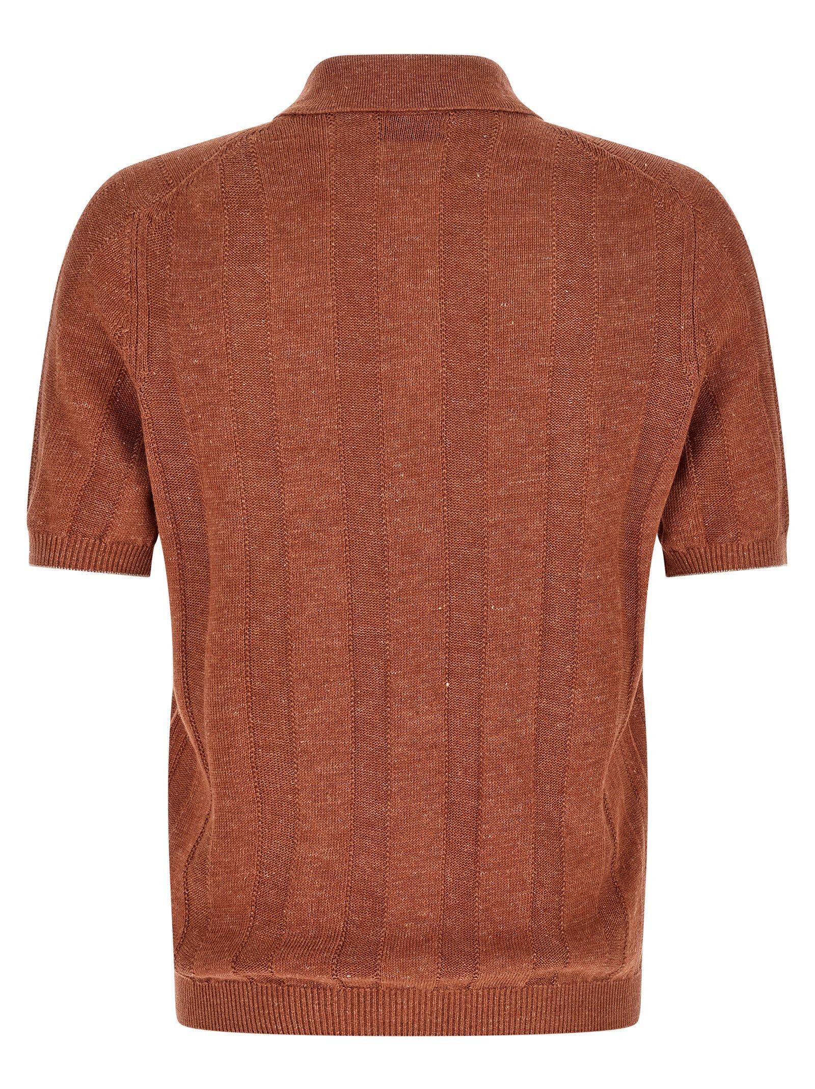 Brunello Cucinelli Wide ribbed polo shirt Size US XL / EU 56 / 4 - 2 Thumbnail