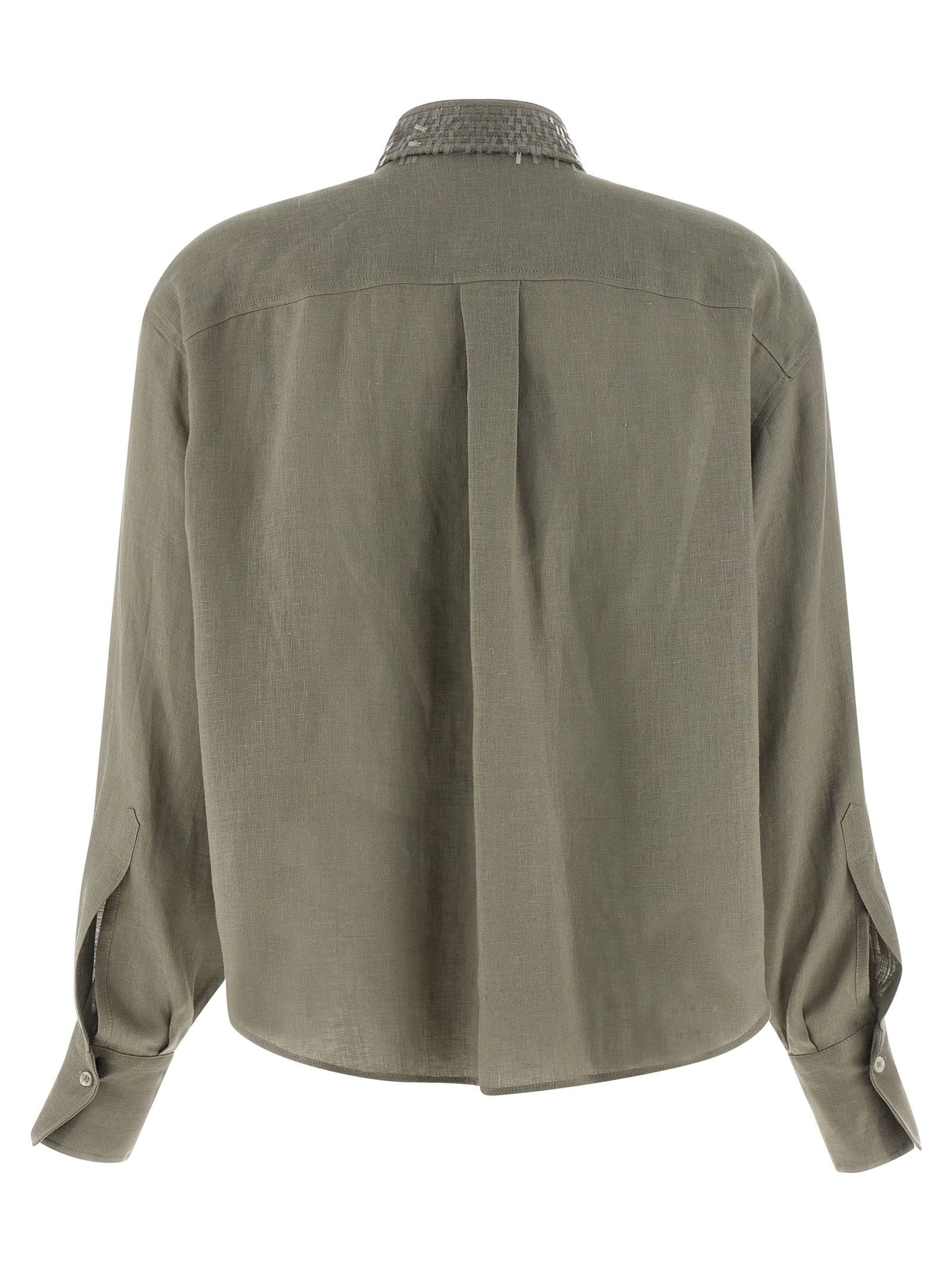 Brunello Cucinelli Sequin collar shirt Size XXS / US 00 / IT 34 - 2 Thumbnail