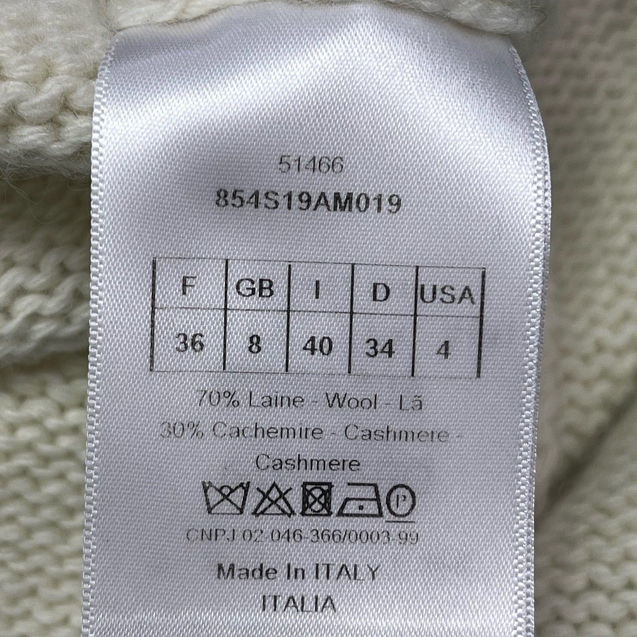 Dior Dior C'est Non J'Adior Wool Cashmere Sweater Size 36 Size XS / US 0-2 / IT 36-38 - 4 Thumbnail