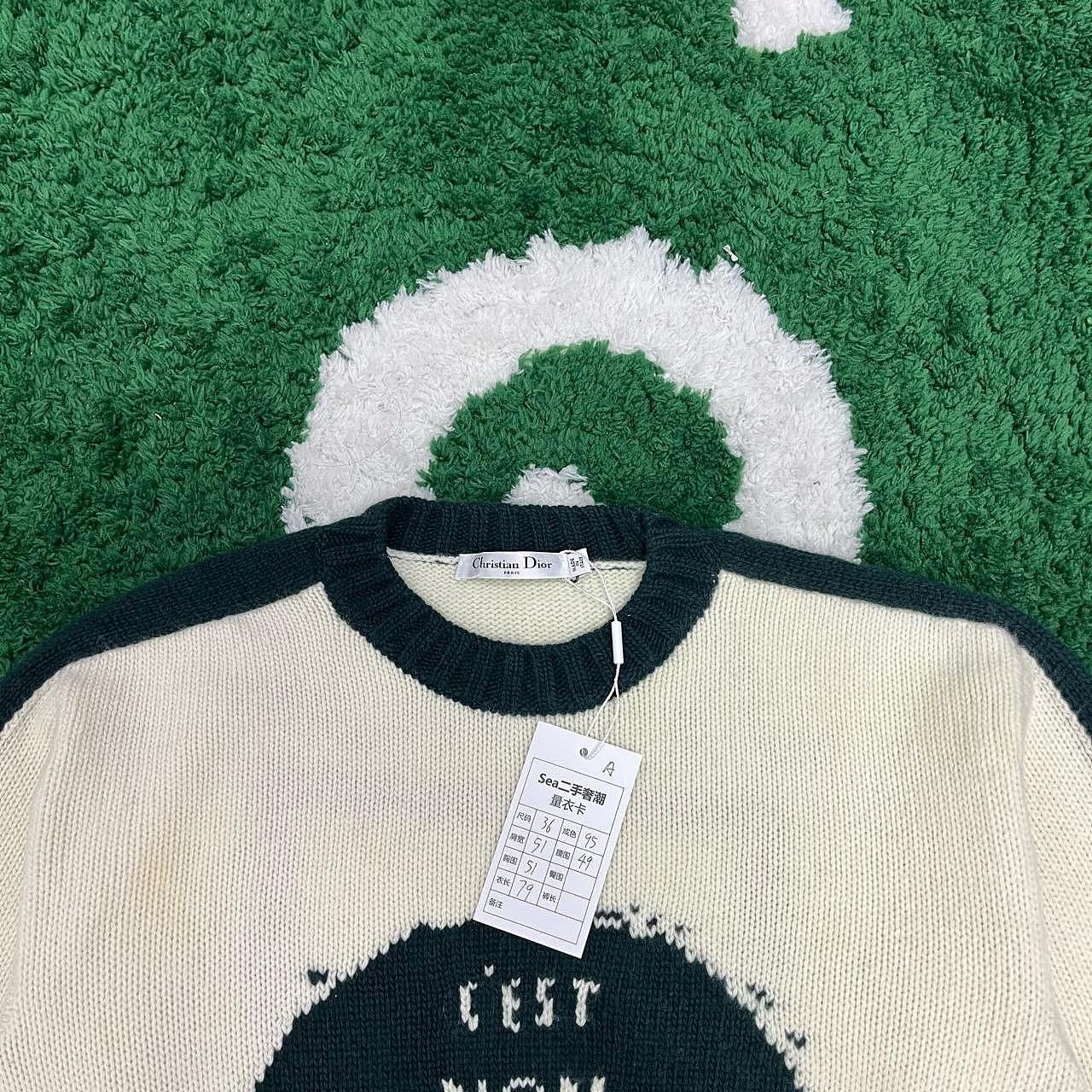 Dior Dior C'est Non J'Adior Wool Cashmere Sweater Size 36 Size XS / US 0-2 / IT 36-38 - 3 Thumbnail