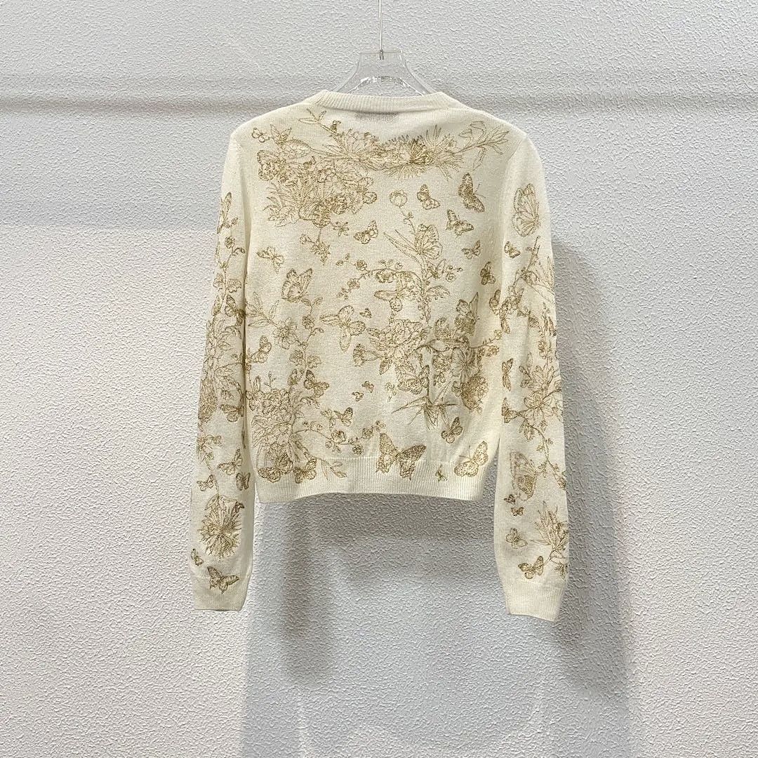 Dior Dior Butterfly Embroidery Sweater Size 36 Size XS / US 0-2 / IT 36-38 - 2 Thumbnail