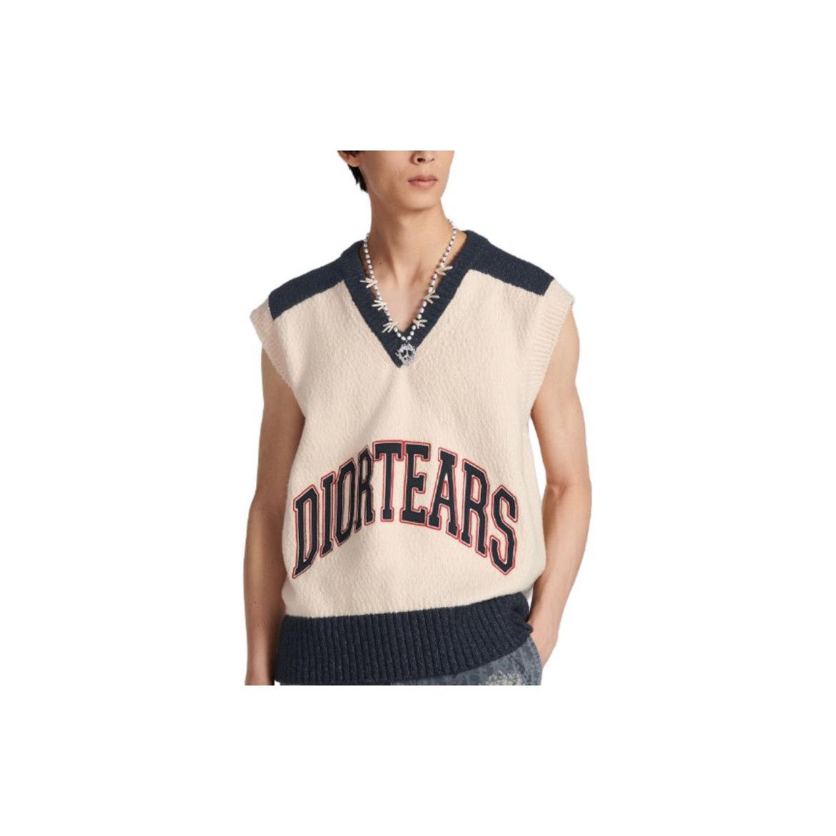Dior Dior x Denim Tears Logo Knit Sweater Vest Size M Size US M / EU 48-50 / 2 - 7 Thumbnail