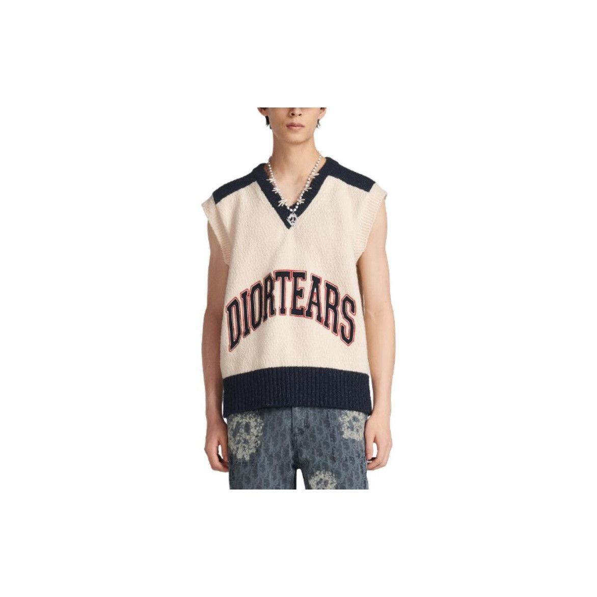 Dior Dior x Denim Tears Logo Knit Sweater Vest Size M Size US M / EU 48-50 / 2 - 8 Thumbnail