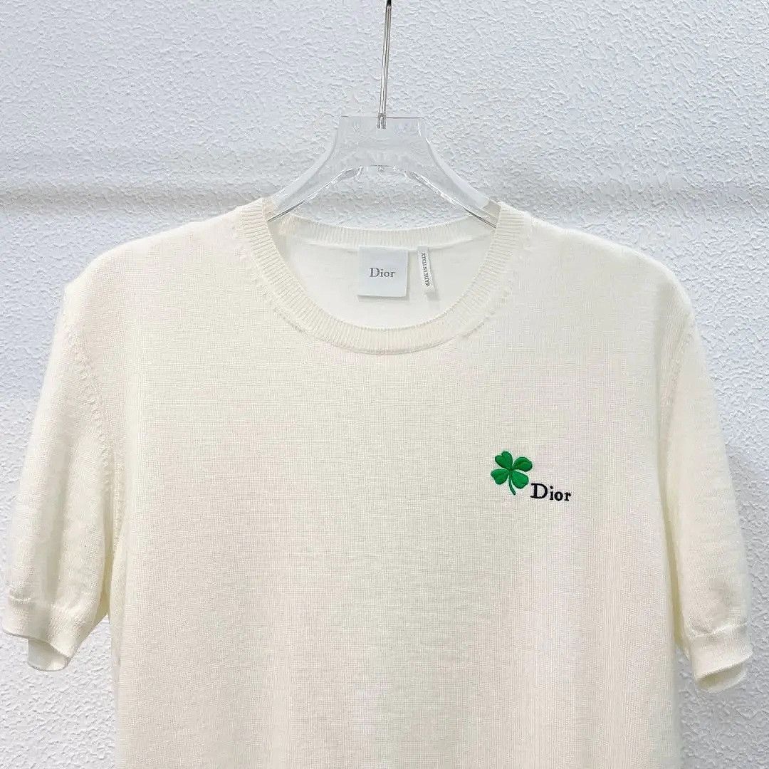 Dior Dior Clover Embroidery Knit Top Size F 40 Size M / US 6-8 / IT 42-44 - 6 Thumbnail