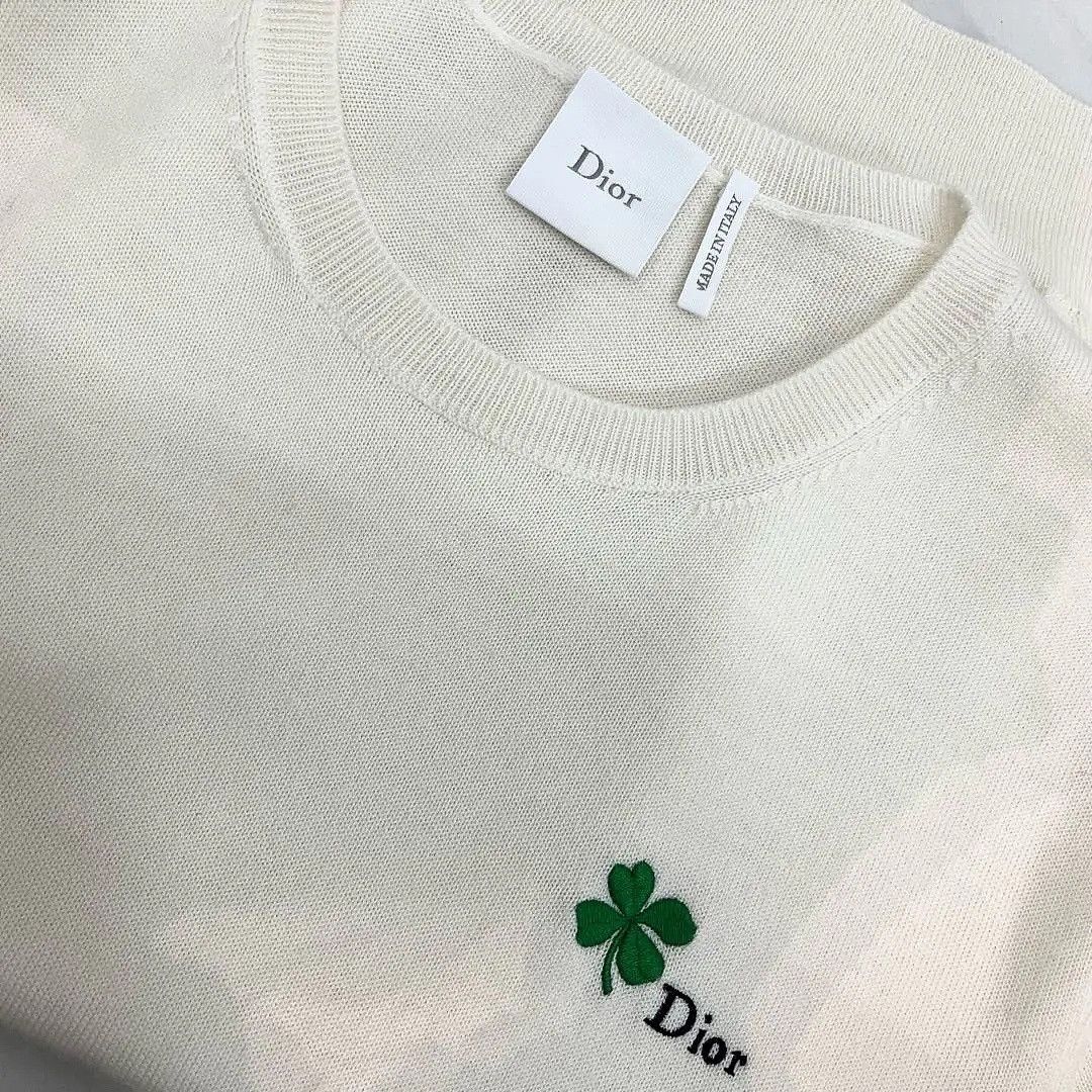 Dior Dior Clover Embroidery Knit Top Size F 40 Size M / US 6-8 / IT 42-44 - 3 Thumbnail