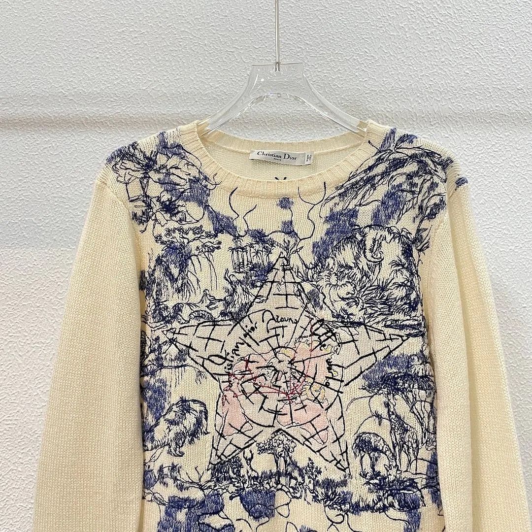 Dior Dior Embroidered Cashmere Sweater Size 36 Size XS / US 0-2 / IT 36-38 - 3 Thumbnail