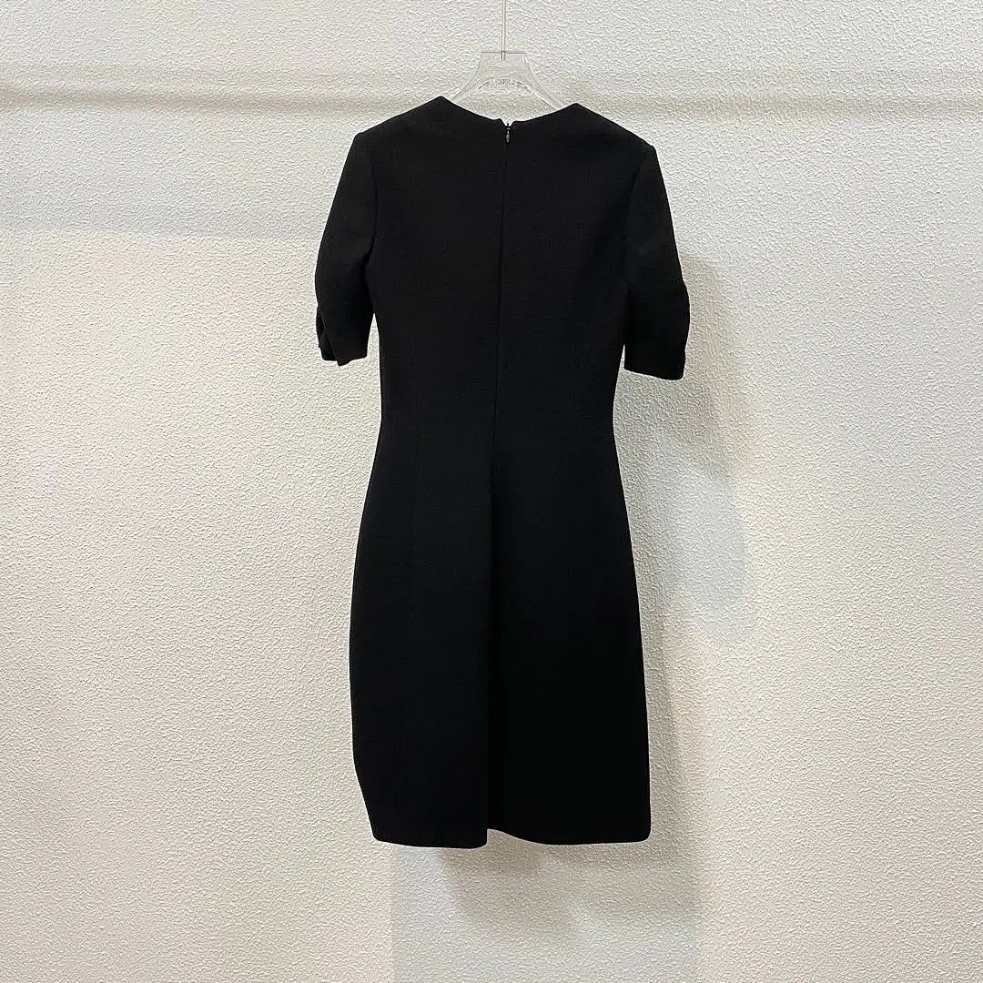Dior Dior Black Wool Silk V-Neck Dress Size 36 Size XS / US 0-2 / IT 36-38 - 2 Thumbnail