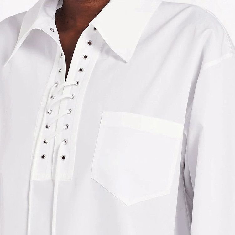 Prada Prada Lace-up Button Up Shirt Size 40 Size S / US 4 / IT 40 - 9 Thumbnail