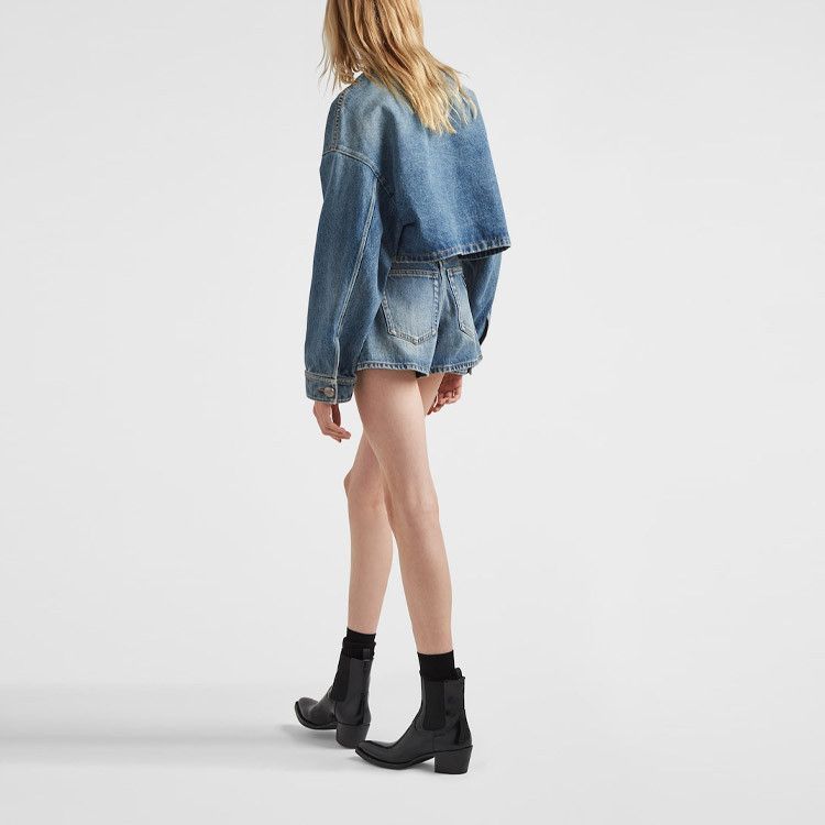 Prada Prada Triangle Logo Denim Jacket Size 38 Size XS / US 0-2 / IT 36-38 - 8 Thumbnail