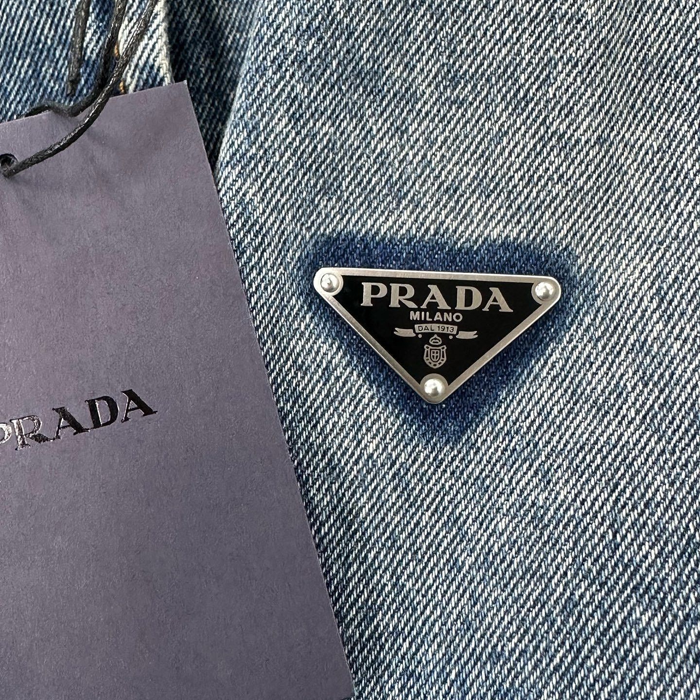 Prada Prada Triangle Logo Denim Jacket Size 38 Size XS / US 0-2 / IT 36-38 - 6 Thumbnail