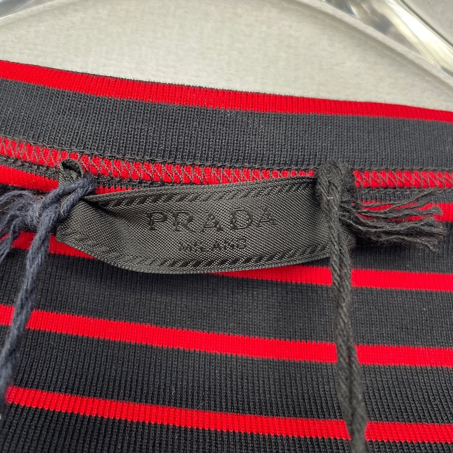 Prada Prada Striped Triangle Logo T-Shirt Size XL Size US XL / EU 56 / 4 - 3 Thumbnail