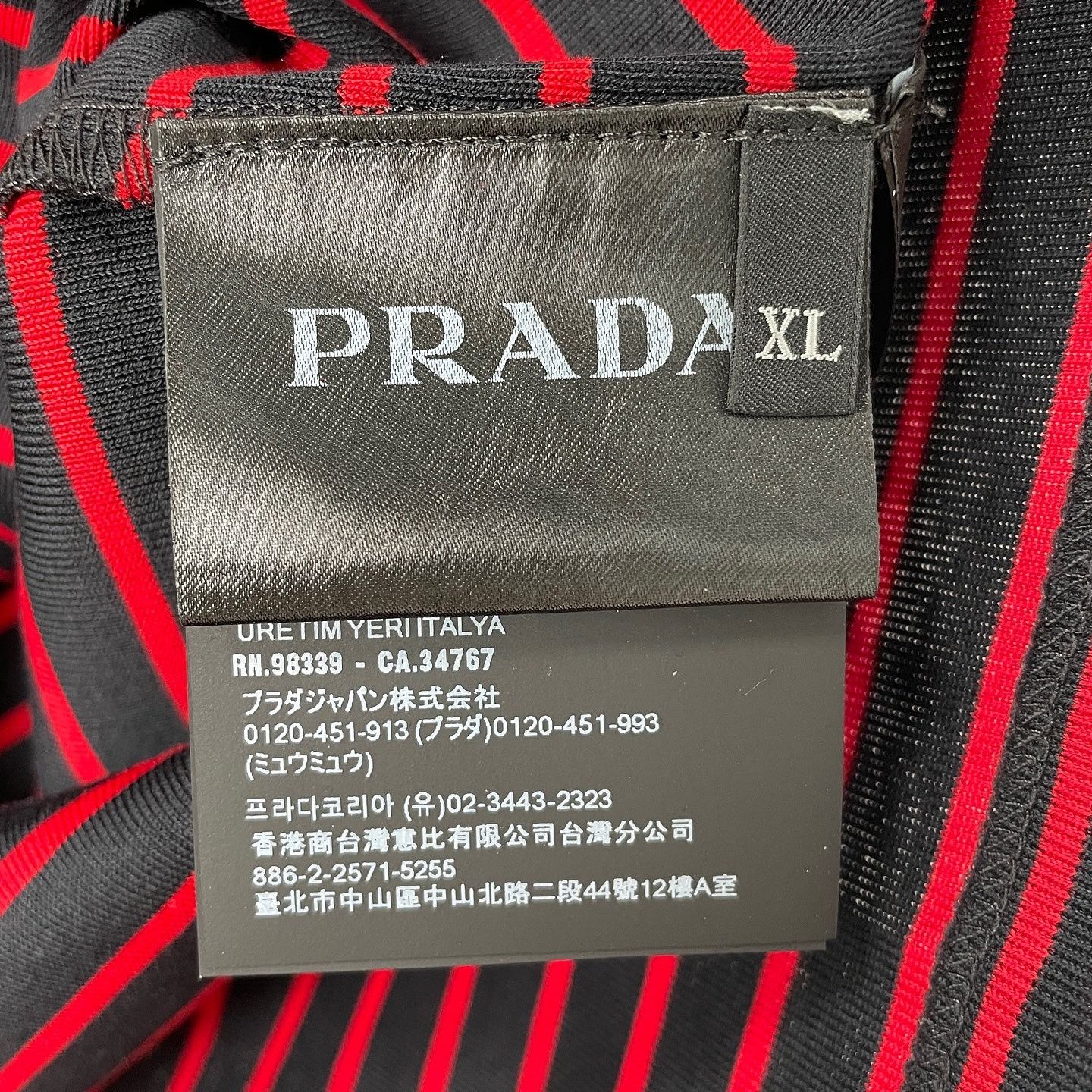 Prada Prada Striped Triangle Logo T-Shirt Size XL Size US XL / EU 56 / 4 - 4 Thumbnail