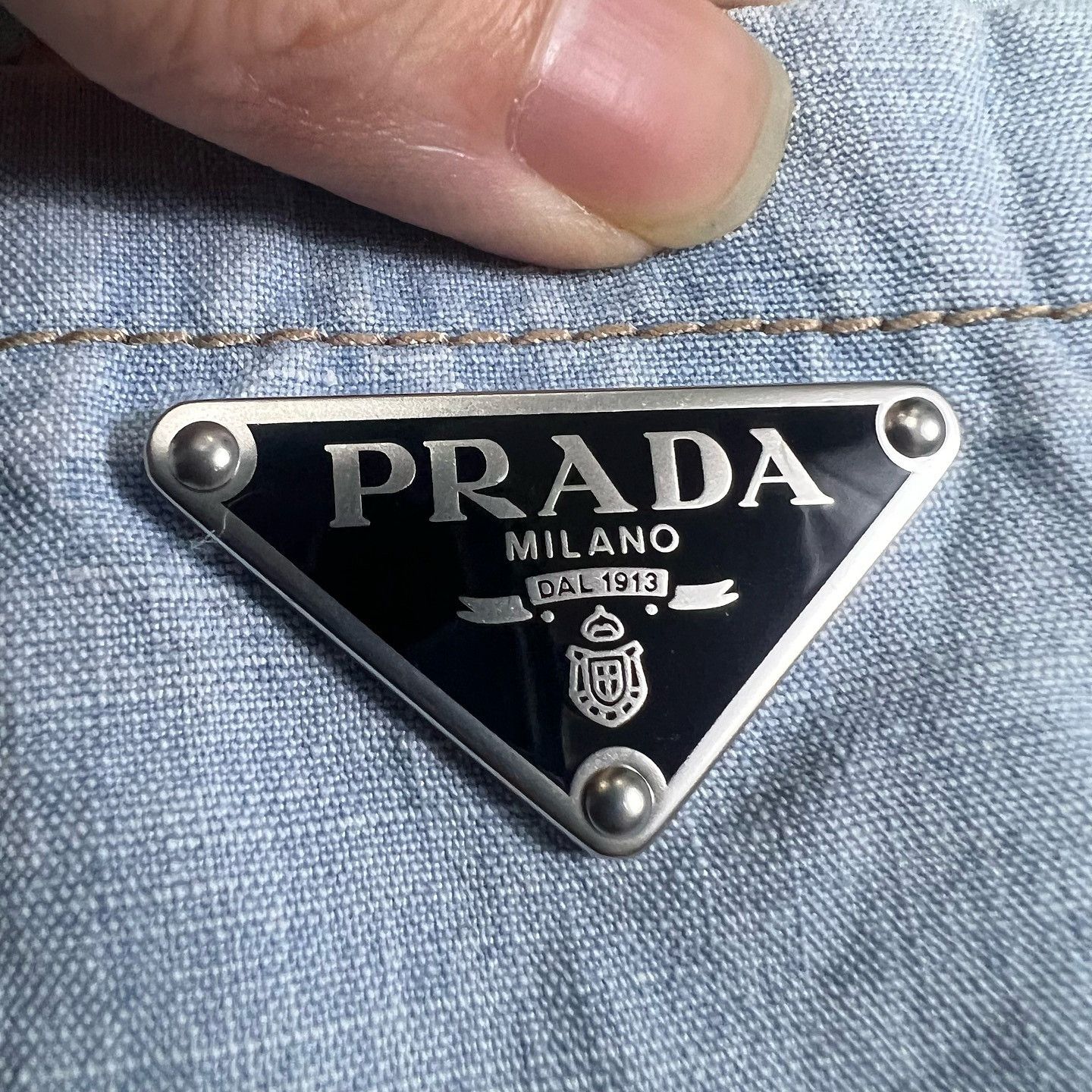 Prada Prada Logo Patch Denim Jacket Size XL Size US XL / EU 56 / 4 - 6 Thumbnail