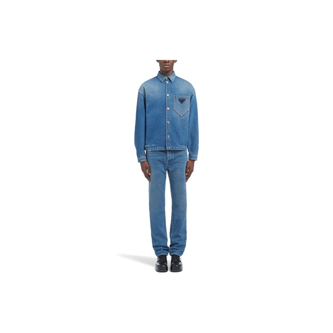 Prada Prada Logo Patch Denim Jacket Size XL Size US XL / EU 56 / 4 - 7 Thumbnail