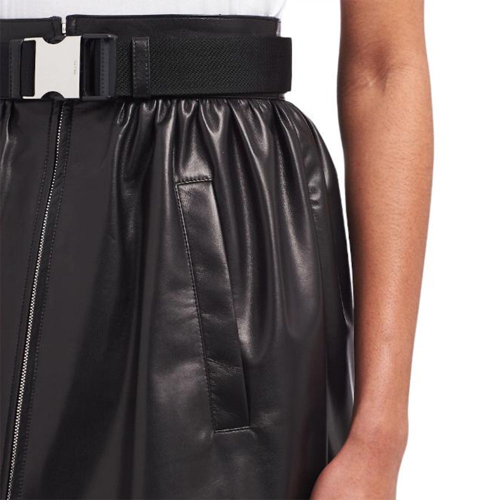 Prada Prada Leather Belted Skirt Size 36 Size 25" / US 0 / IT 36 - 8 Thumbnail