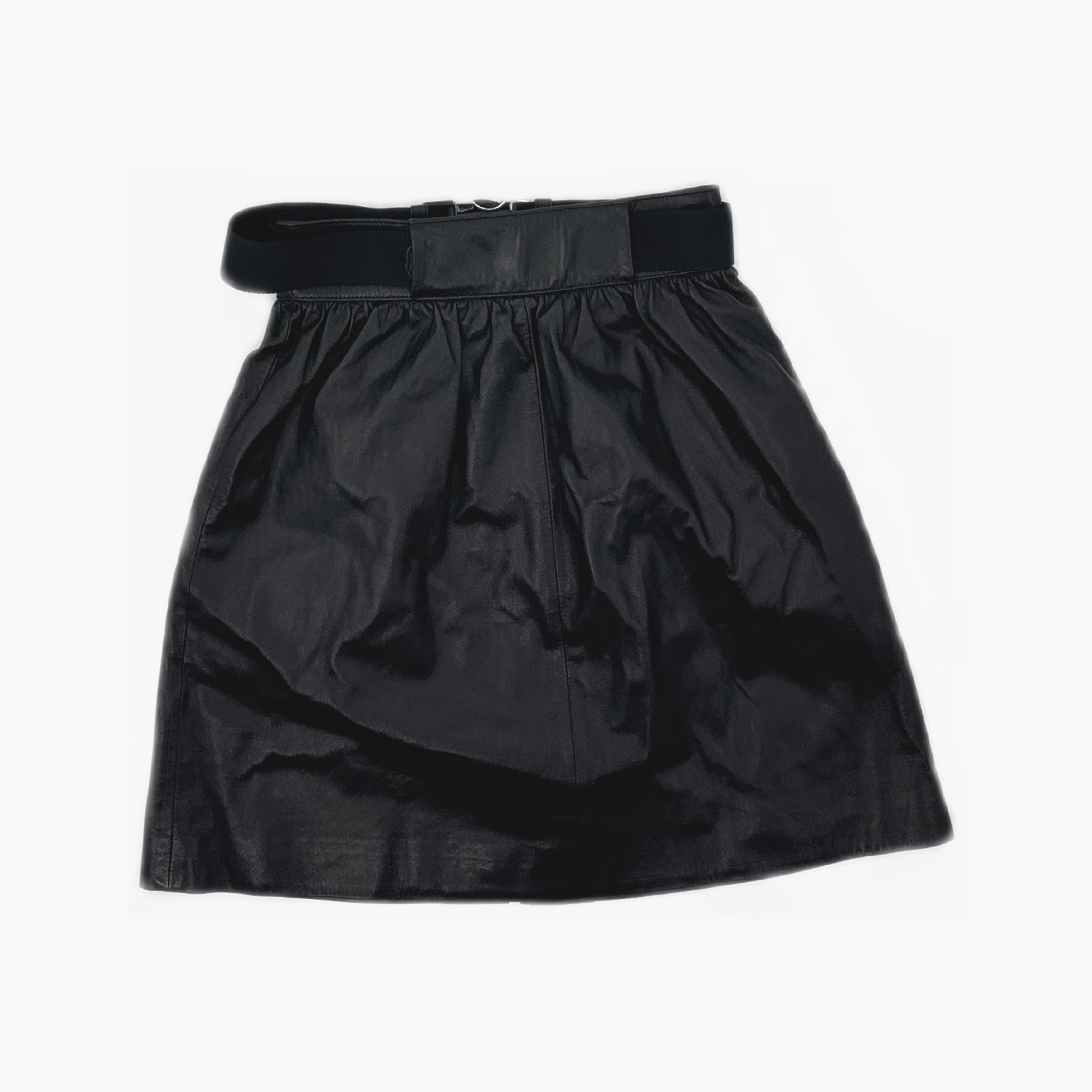 Prada Prada Leather Belted Skirt Size 36 Size 25" / US 0 / IT 36 - 2 Thumbnail
