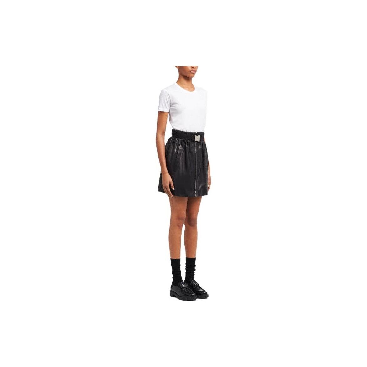 Prada Prada Leather Belted Skirt Size 36 Size 25" / US 0 / IT 36 - 7 Thumbnail