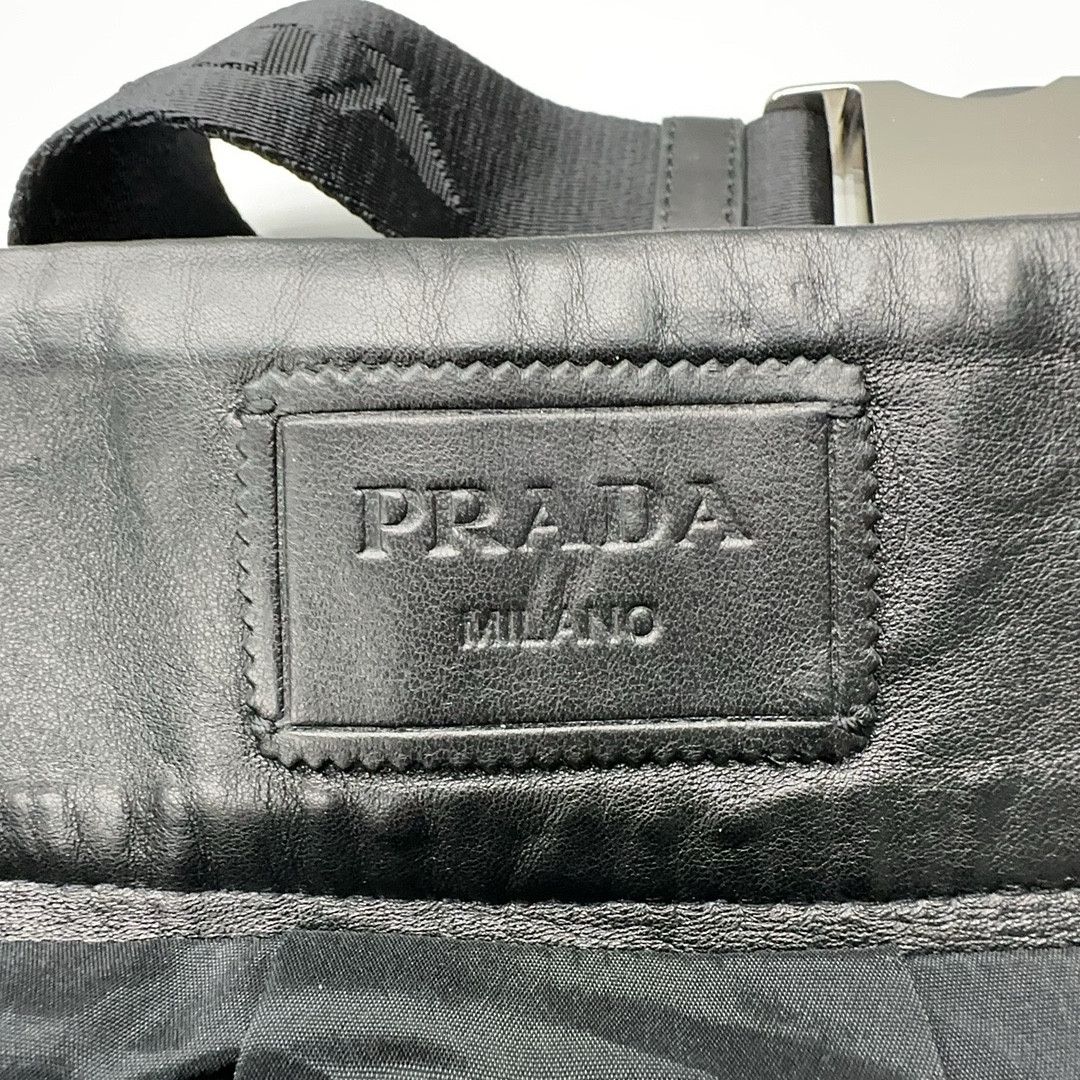 Prada Prada Leather Belted Skirt Size 36 Size 25" / US 0 / IT 36 - 4 Thumbnail