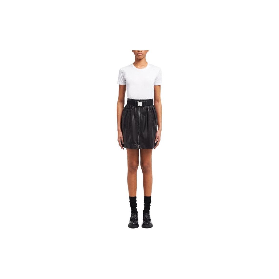 Prada Prada Leather Belted Skirt Size 36 Size 25" / US 0 / IT 36 - 5 Thumbnail