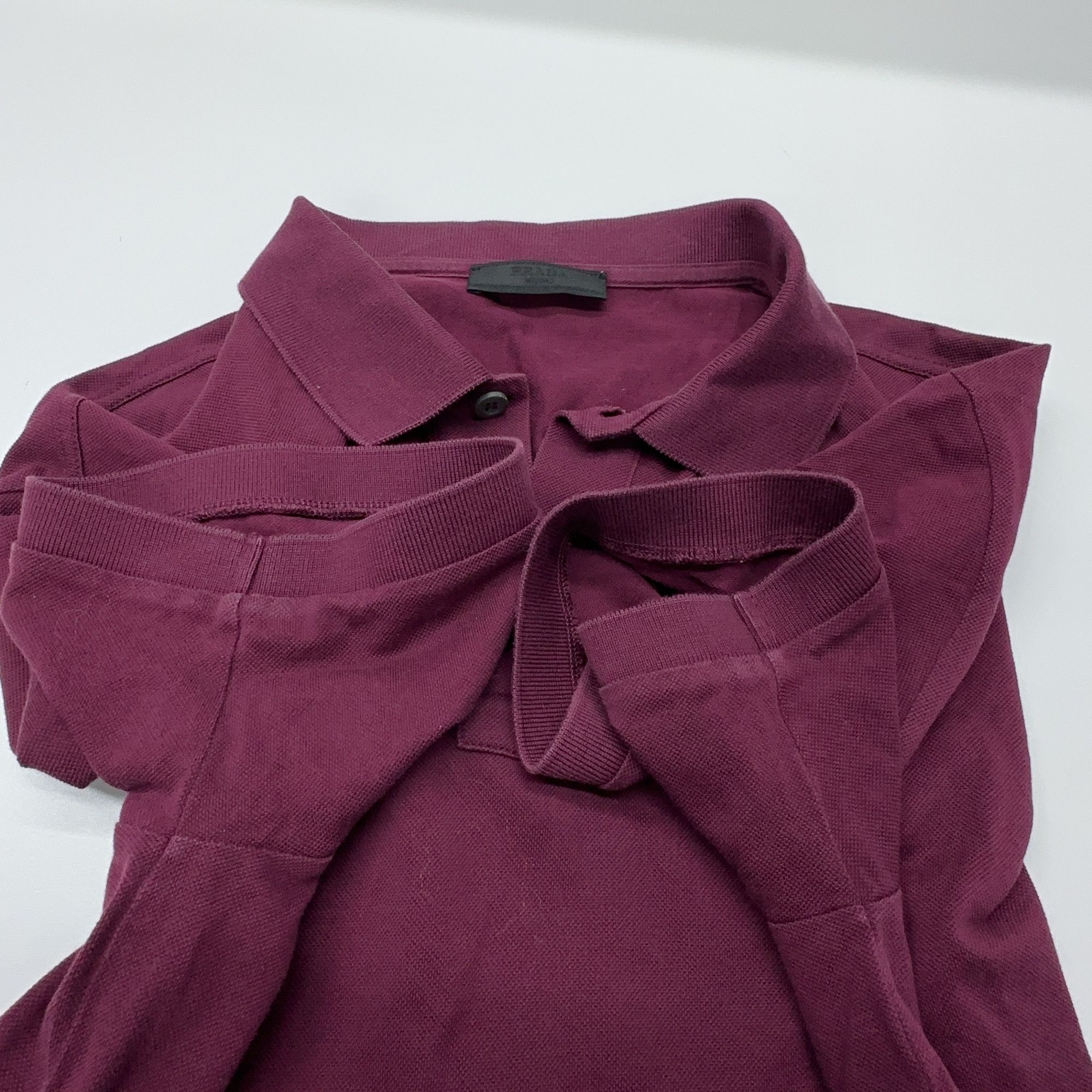 Prada Prada Logo Polo Shirt Dark Red Size M Size US M / EU 48-50 / 2 - 11 Thumbnail
