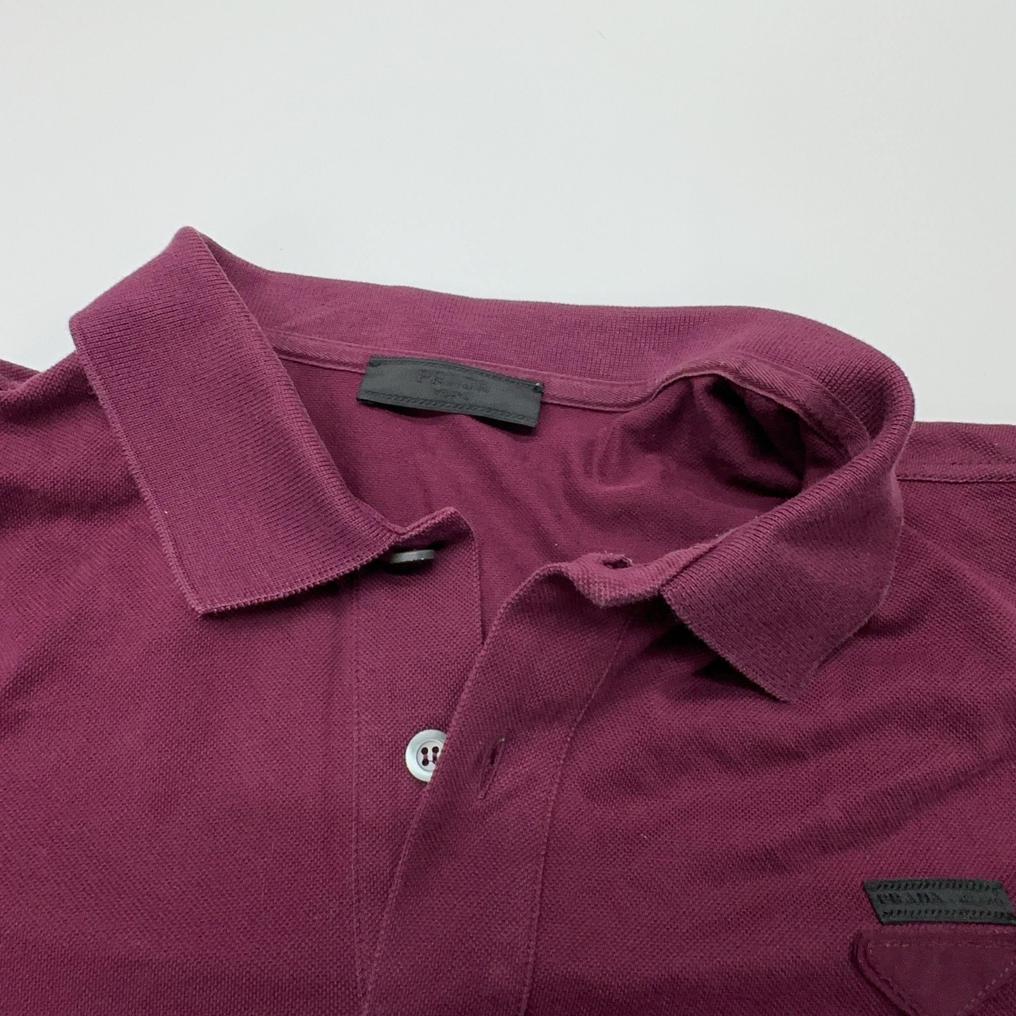 Prada Prada Logo Polo Shirt Dark Red Size M Size US M / EU 48-50 / 2 - 7 Thumbnail