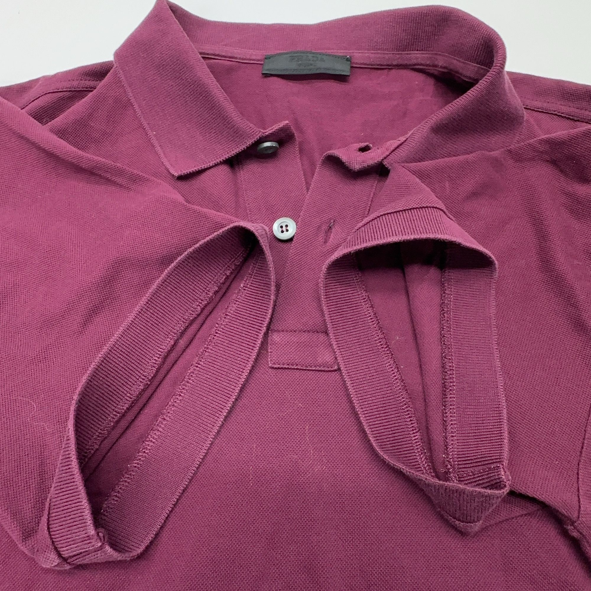 Prada Prada Logo Polo Shirt Dark Red Size M Size US M / EU 48-50 / 2 - 10 Thumbnail