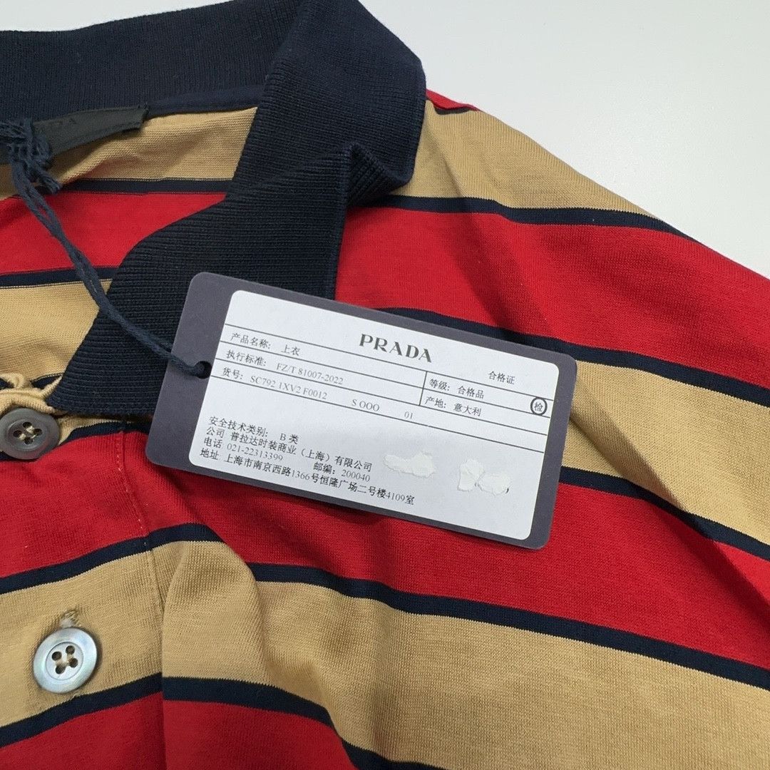 Prada Prada Stripe Logo Polo Shirt Size XXL Size US XXL / EU 58 / 5 - 3 Thumbnail