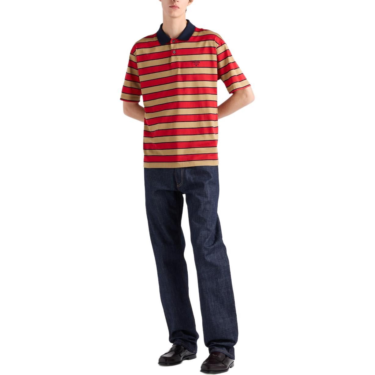 Prada Prada Stripe Logo Polo Shirt Size XXL Size US XXL / EU 58 / 5 - 7 Thumbnail