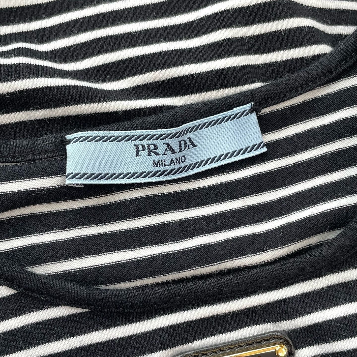 Prada Prada Striped Logo Plaque Long Sleeve T-Shirt Size 38 Size XS / US 0-2 / IT 36-38 - 3 Thumbnail